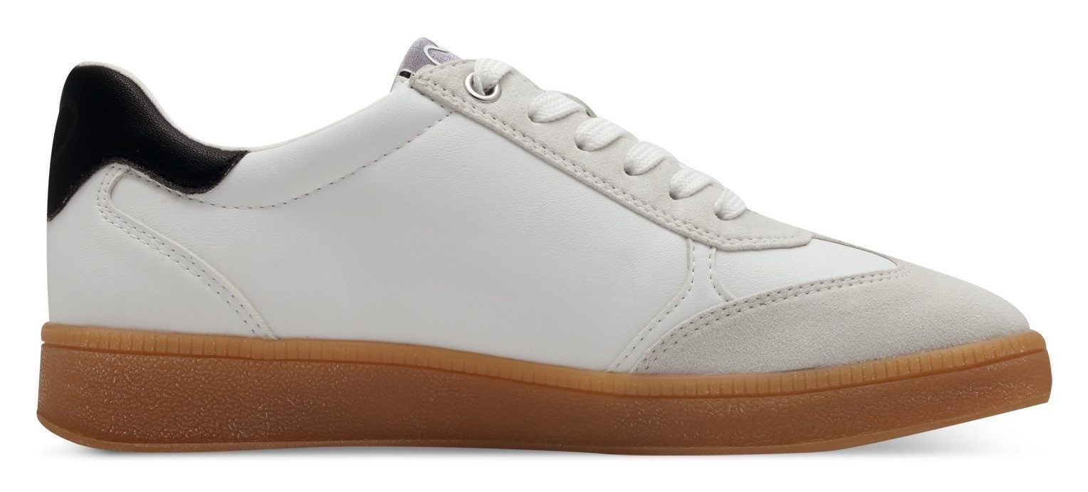 Marco Tozzi Plateausneakers vrijetijdsschoen, lage schoen, veterschoen met contrast bies