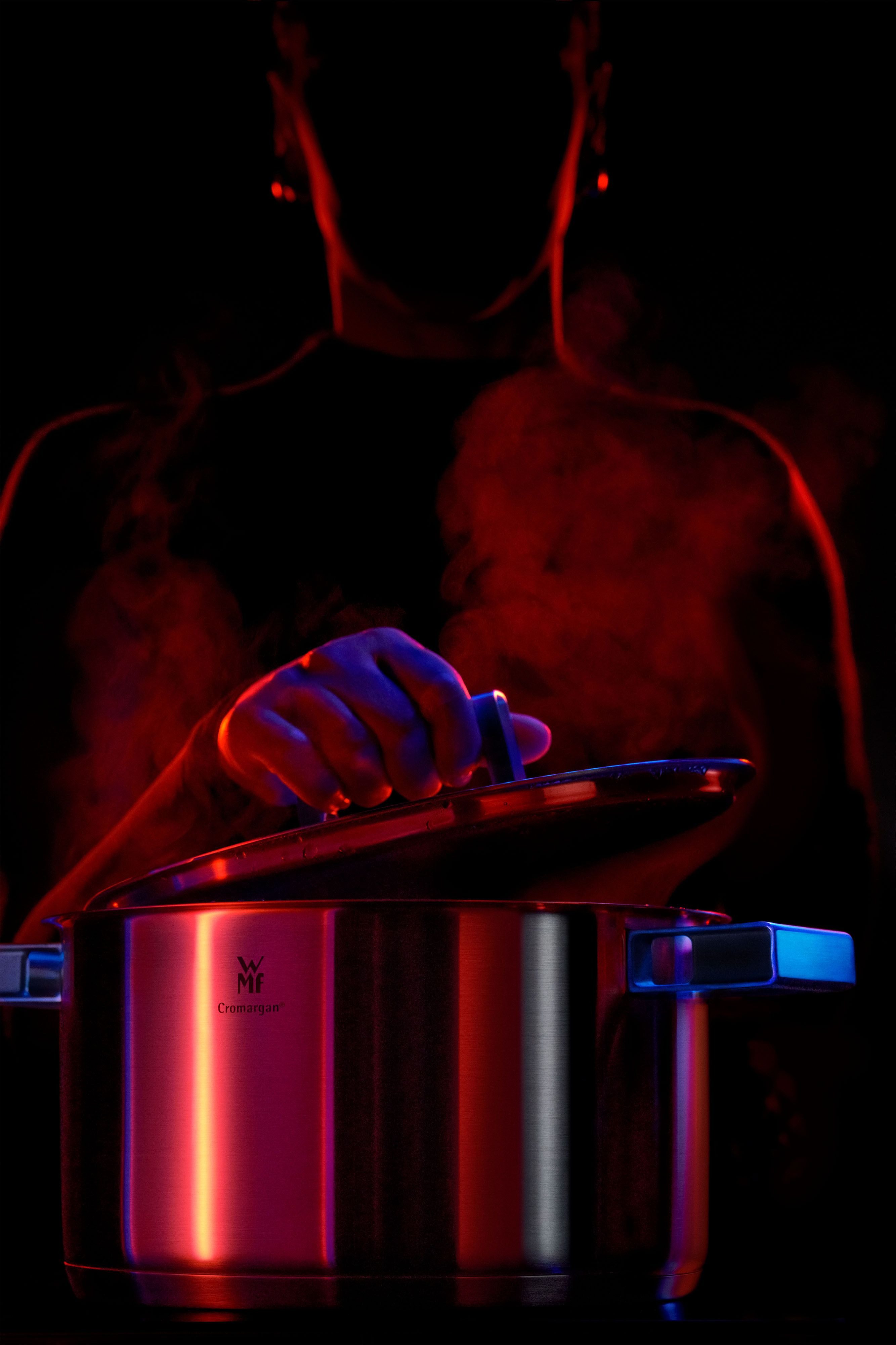 WMF Pannenset Ultimate Cool+ 9-delig, warmte reducerende cool+ handvaten, transtherm-allherdbodem (set, 9-delig)
