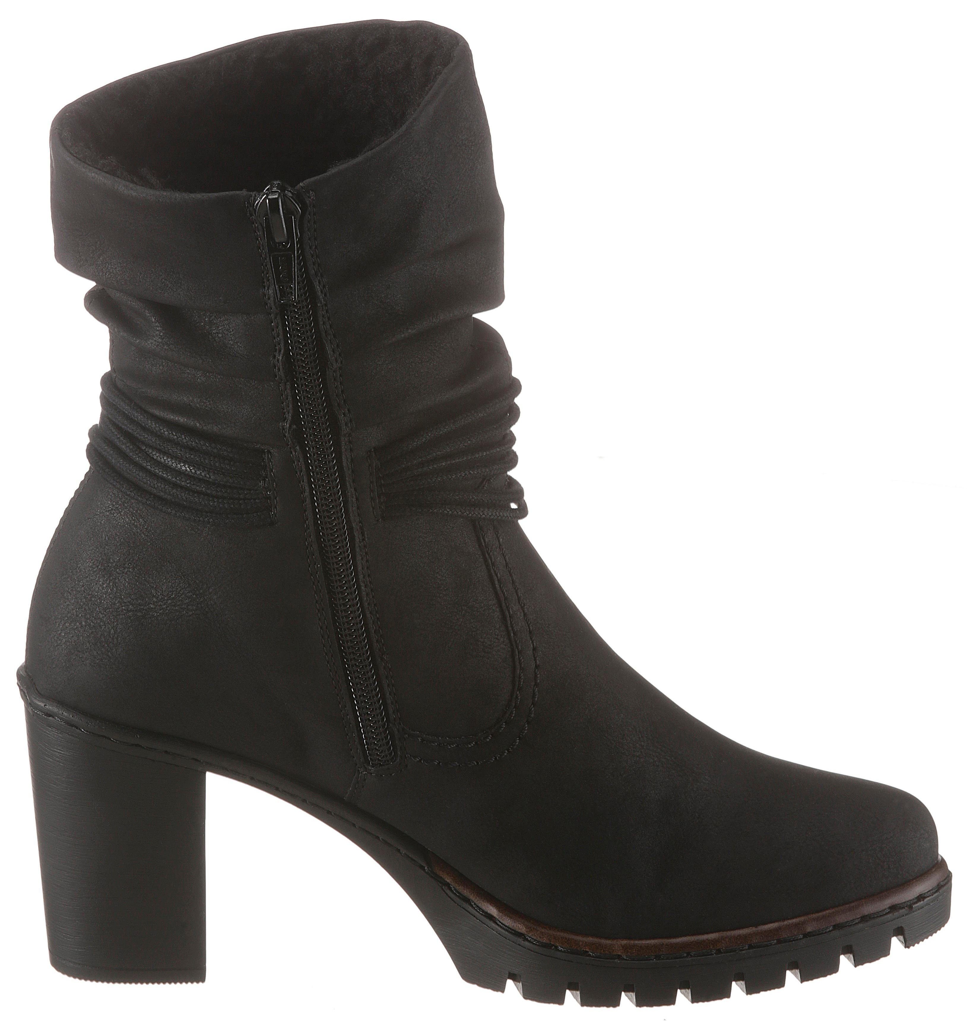 Rieker Winterlaarsjes , boots, trechterhak, warme voering, met geraffineerde schacht