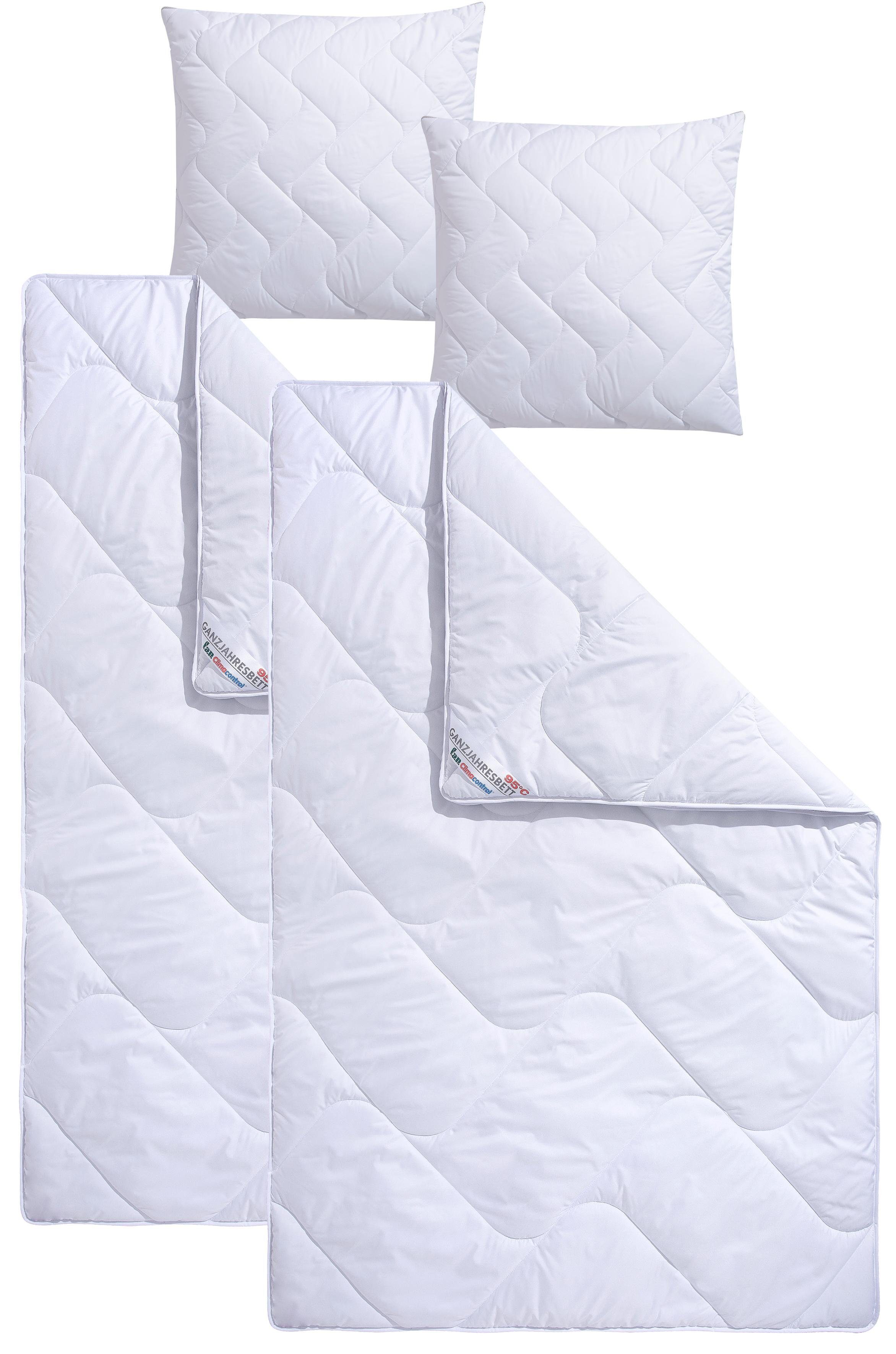 f.a.n. Frankenstolz Synthetisch dekbed + microfiberkussen Climacontrol II optimale klimaatfunctie door ventilatieband (voordeelset) dekbedden wit