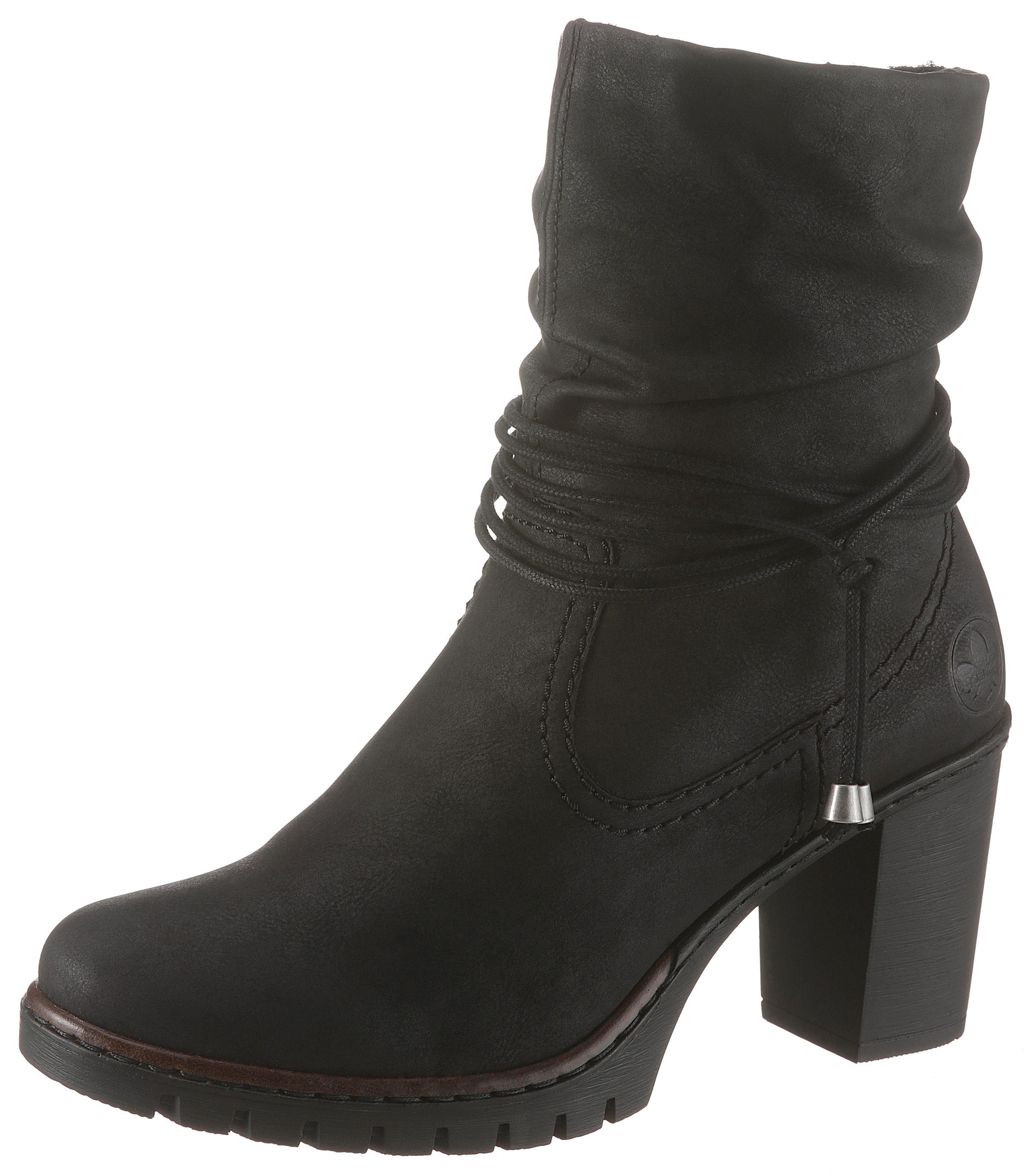 Rieker Winterlaarsjes , boots, trechterhak, warme voering, met geraffineerde schacht