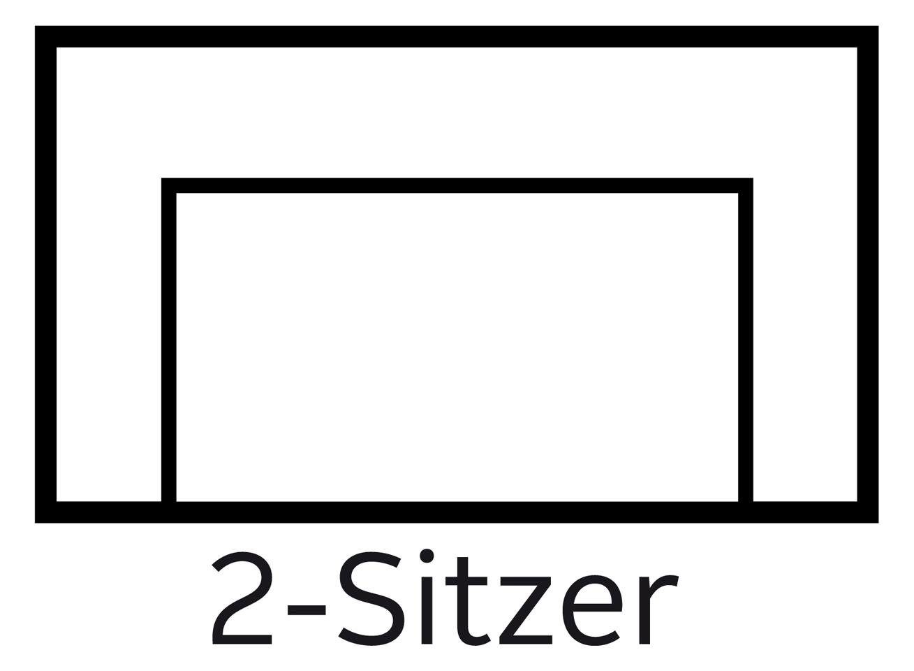 INOSIGN 2-zitsbank Bengo met stiksels in de zitting en de rugleuning, incl. sierkussen