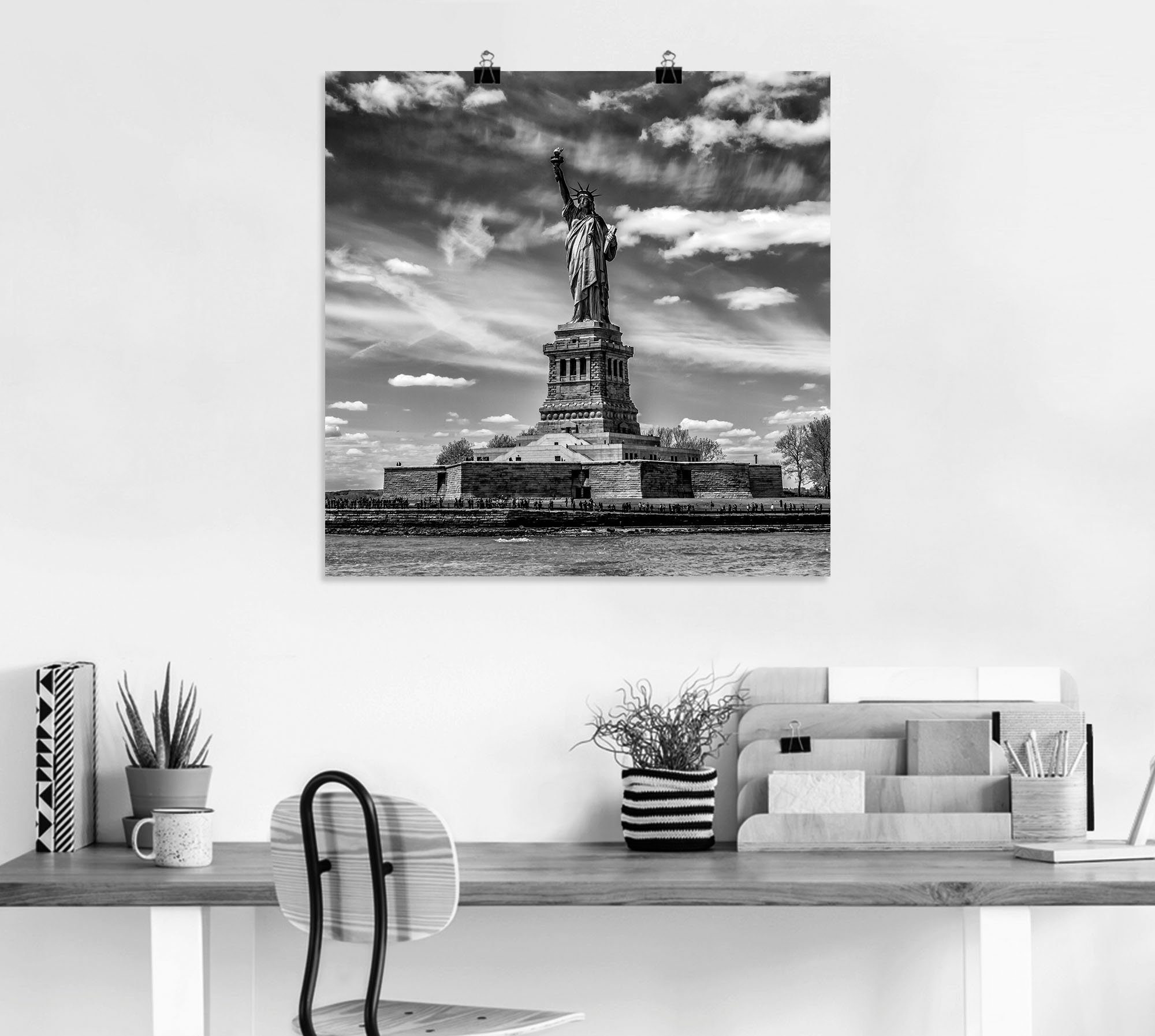 Artland Artprint New York City Vrijheidsbeeld als artprint van aluminium, artprint voor buiten, artprint op linnen, poster in verschillende maten. maten