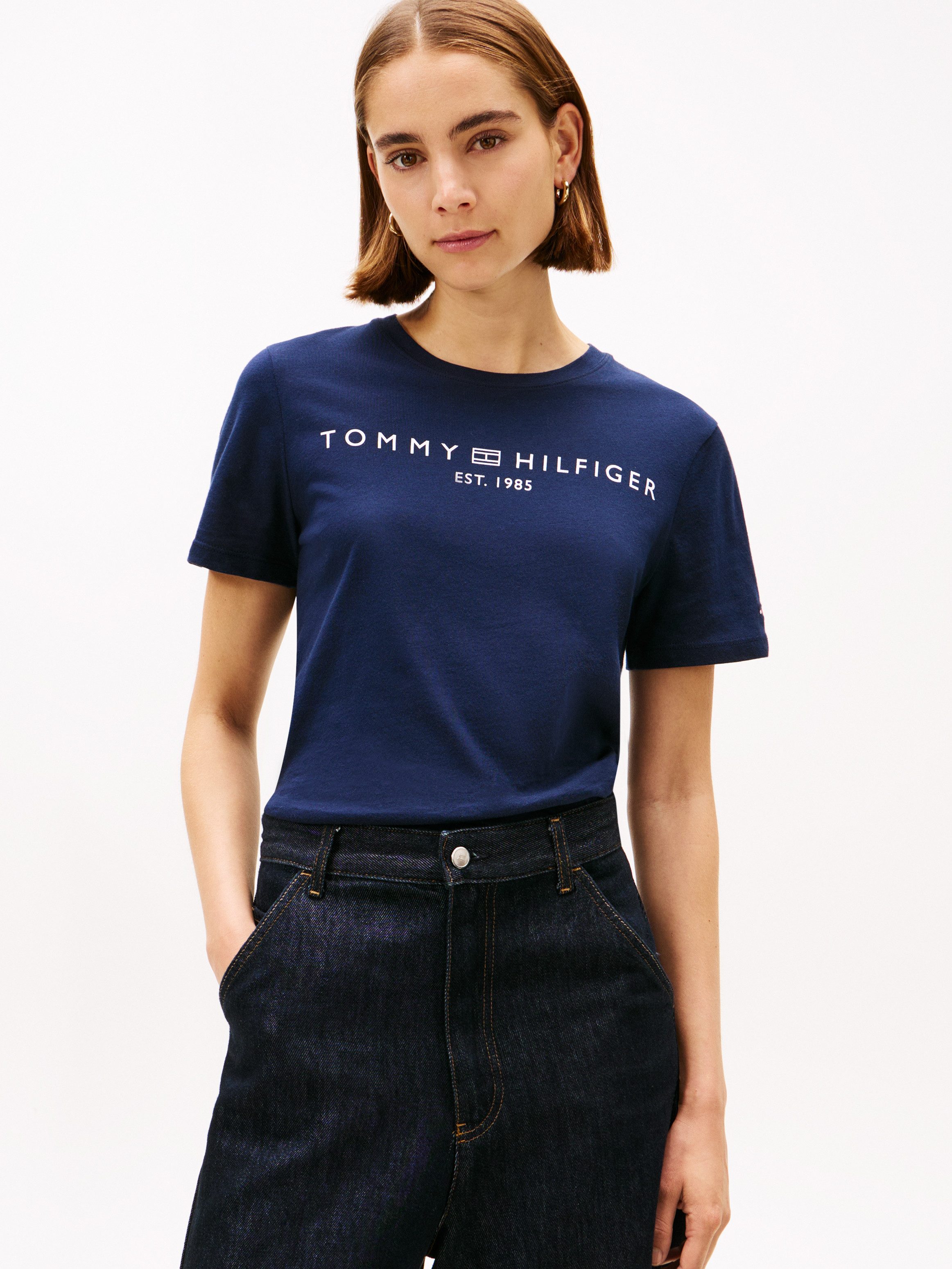 Tommy Hilfiger T-shirt REG CORP LOGO C-NK met logo en borduursel