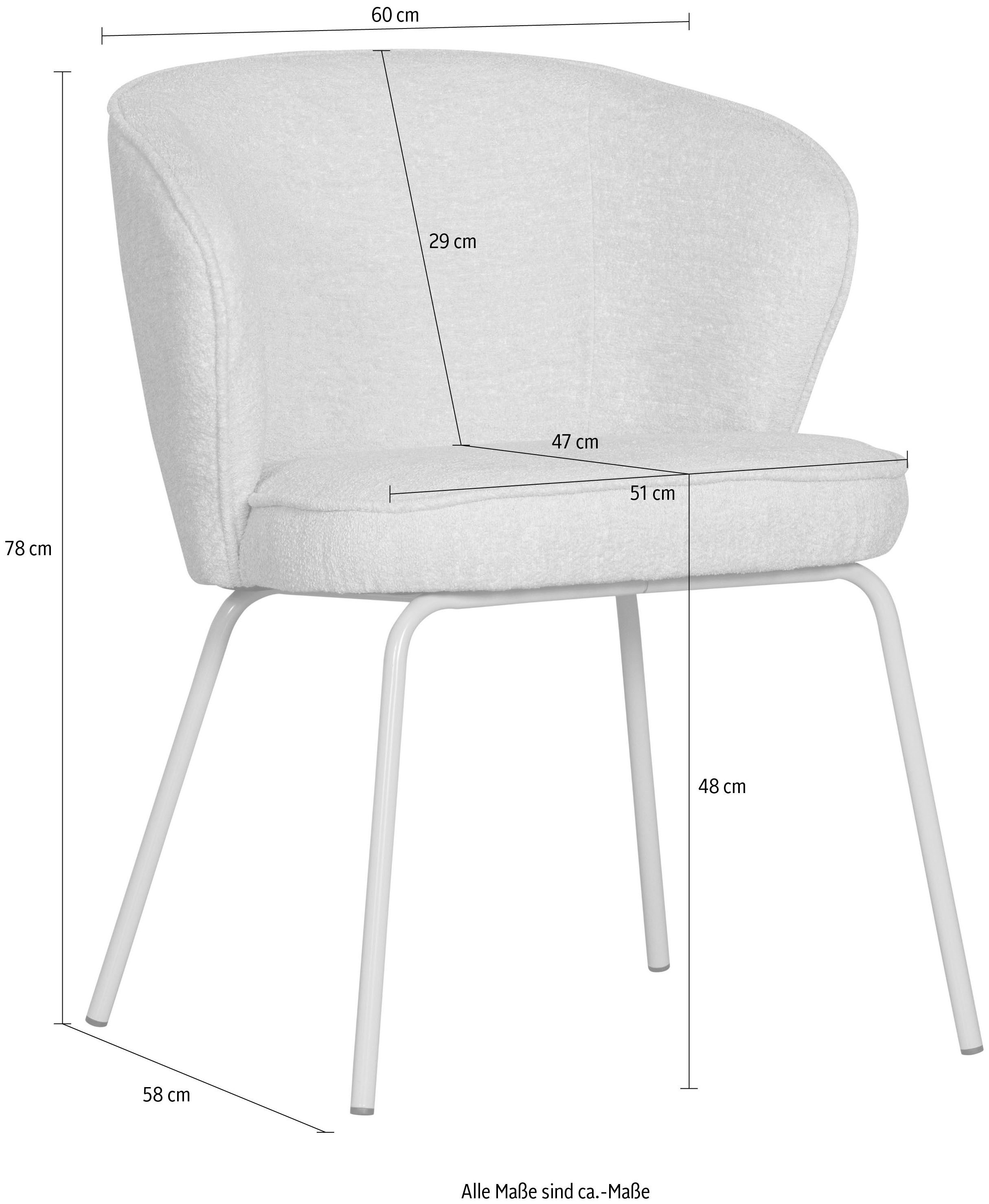 WOOOD Eetkamerstoel ADMITS Gestoffeerde stoel met 4-poots frame, gepolsterd, H 77 cm x B 60 cm (set, 2 stuks)