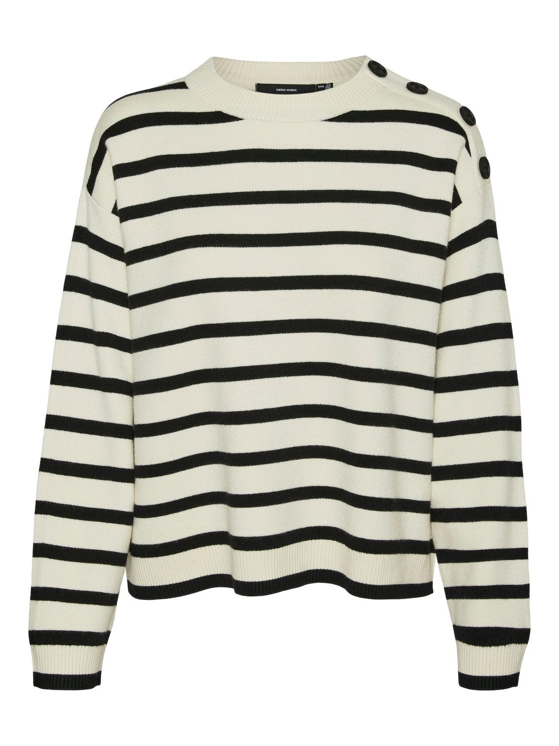 Vero Moda Trui met ronde hals VMSABA LS O-NECK BUTTON PULLOVER GA NOOS
