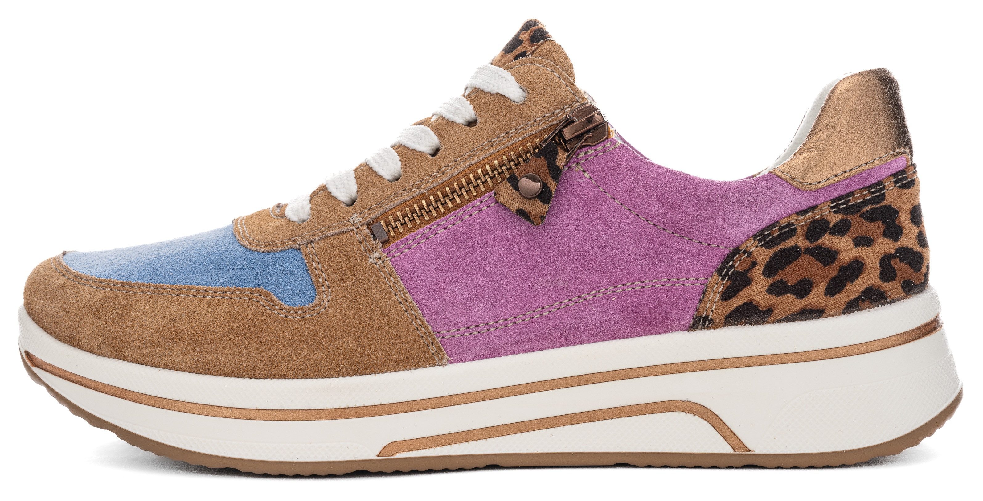 Ara Sneakers met sleehak Sapporo , wig sneaker, veterschoen in comfortwijdte h (= zeer breed)