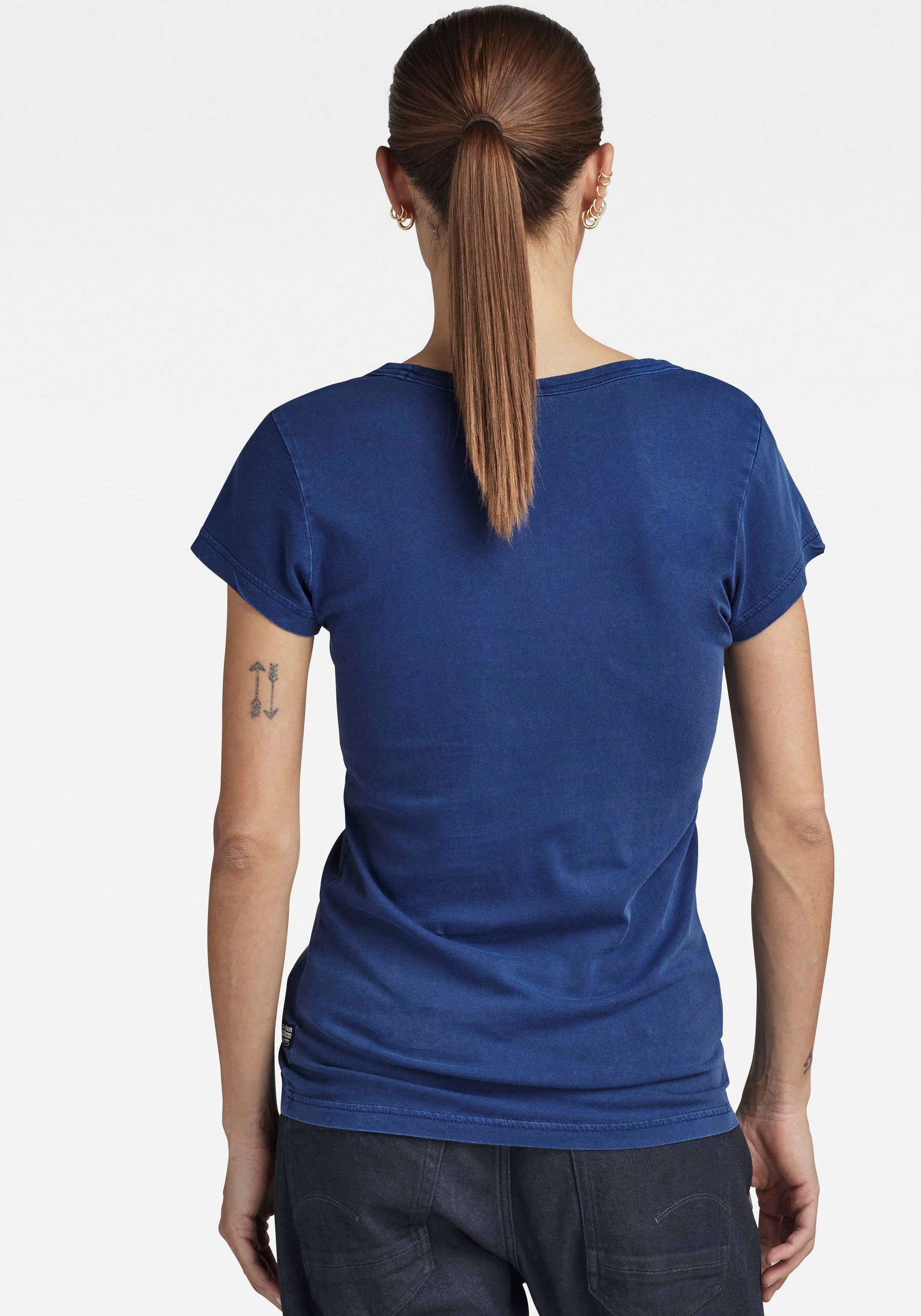 G-Star RAW Shirt met V-hals Eyben Slim Top met kleine -logoprint op borsthoogte