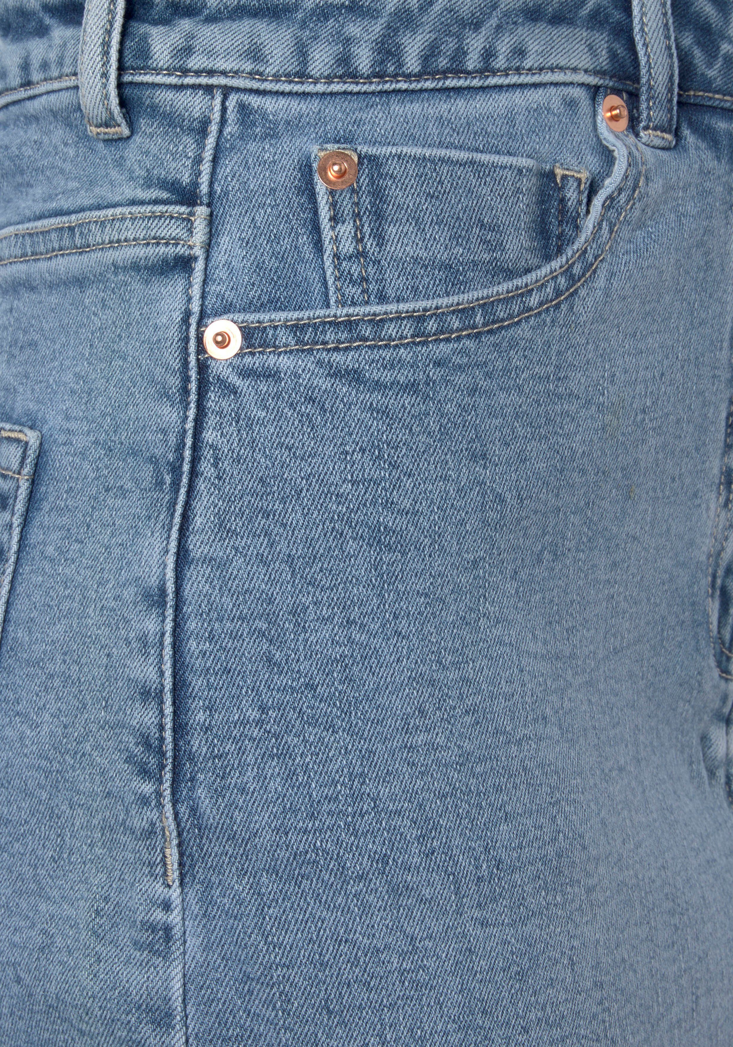 Buffalo Jeans rok in modieuze midi-lengte elastische denimrok met split zomerrok