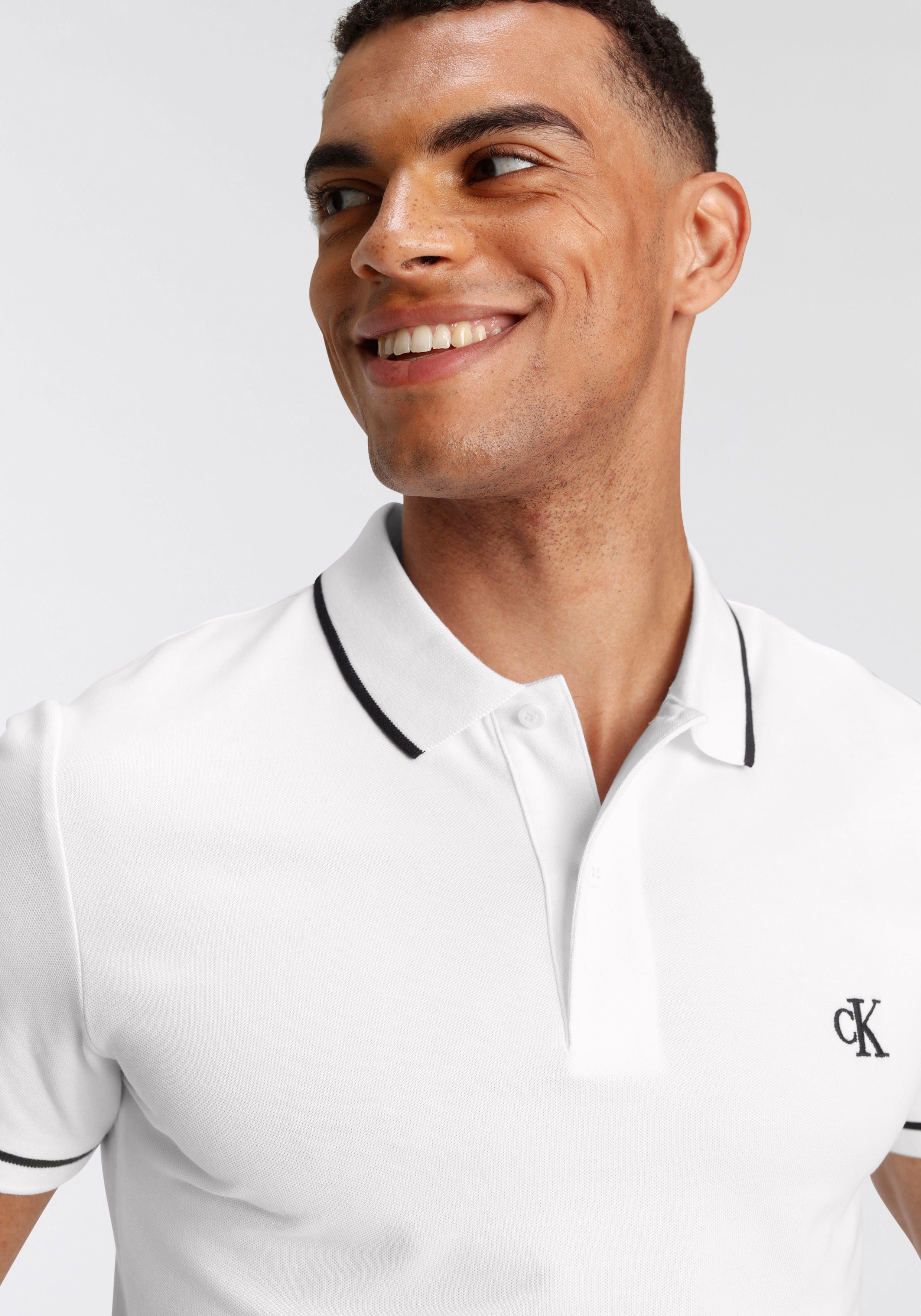 Calvin Klein Poloshirt TIPPING SLIM POLO met logo merklabel