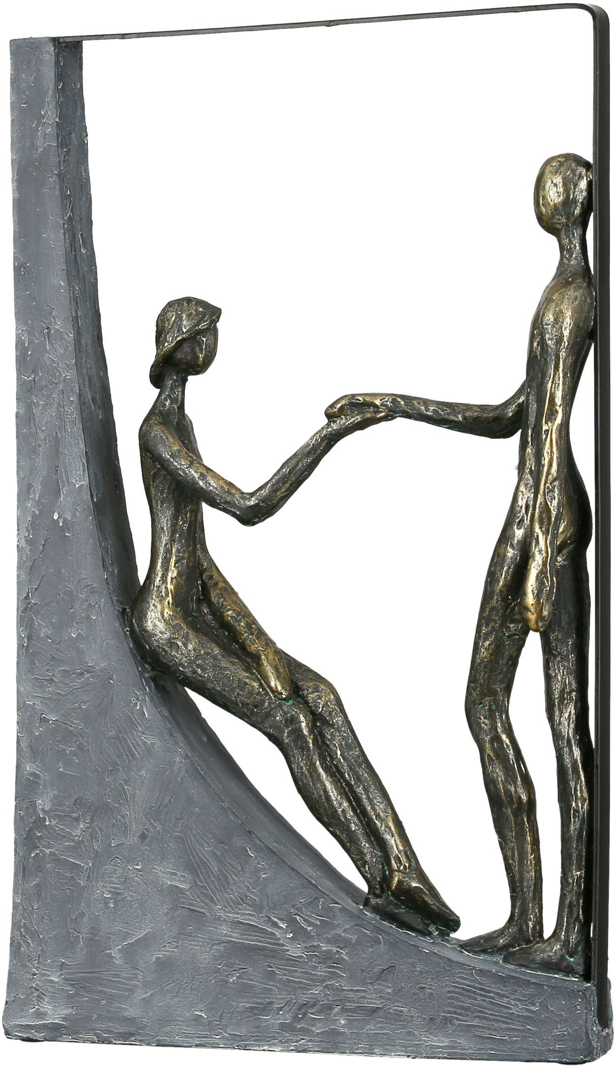 Casablanca by Gilde Decoratief figuur Sculptuur Holding Hands, bronskleurig/grijs Decoratief object, hoogte 37 cm, paartje, met teksthanger, woonkamer (1 stuk)
