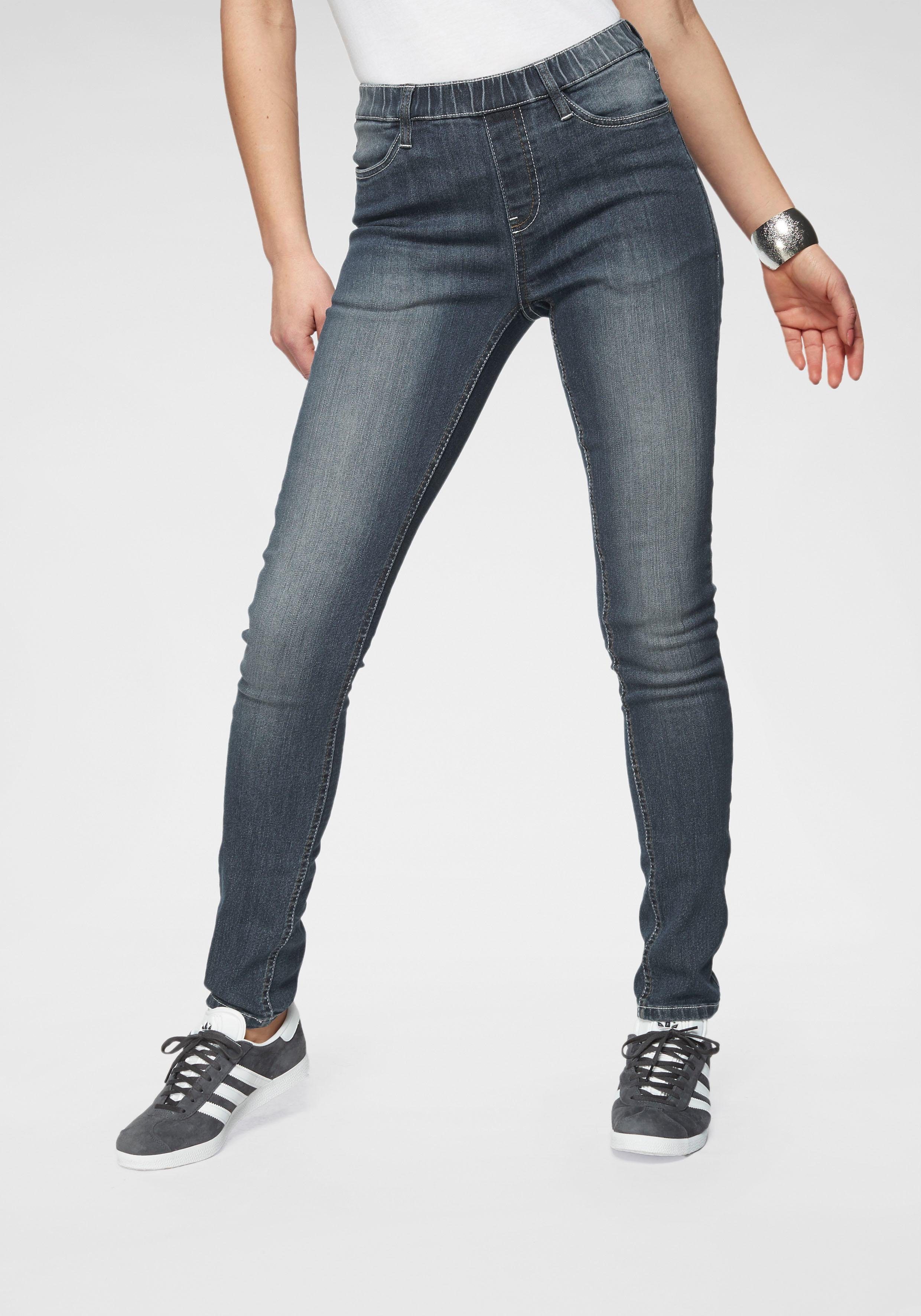 Flashlights Jeggings strakke pasvorm, skinny jeans, used-look-wassing, hoge taille (Set van 2)