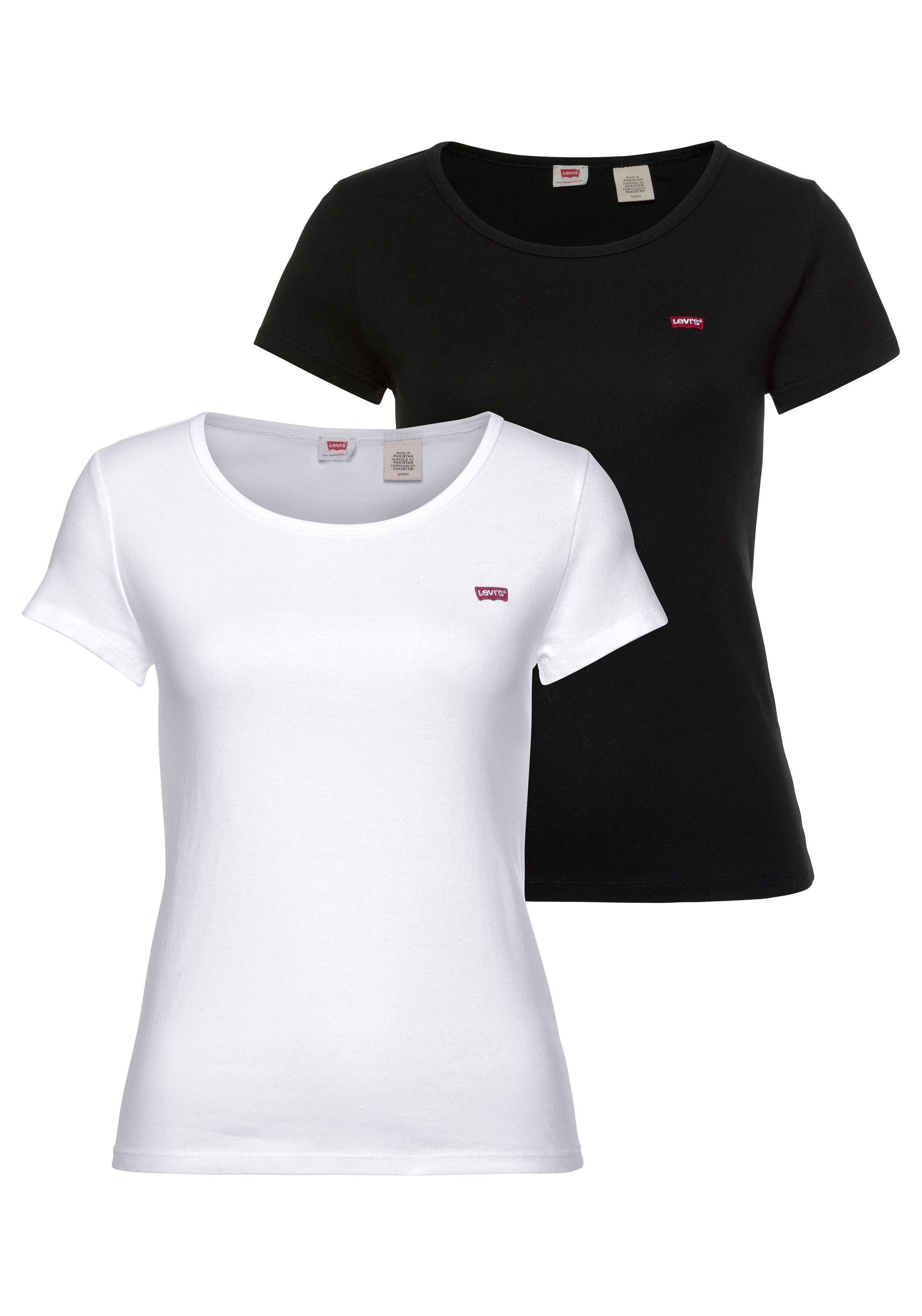 Levi's® T-shirt Mini-Logo met klein logoborduursel op borsthoogte (set, 2-delig)