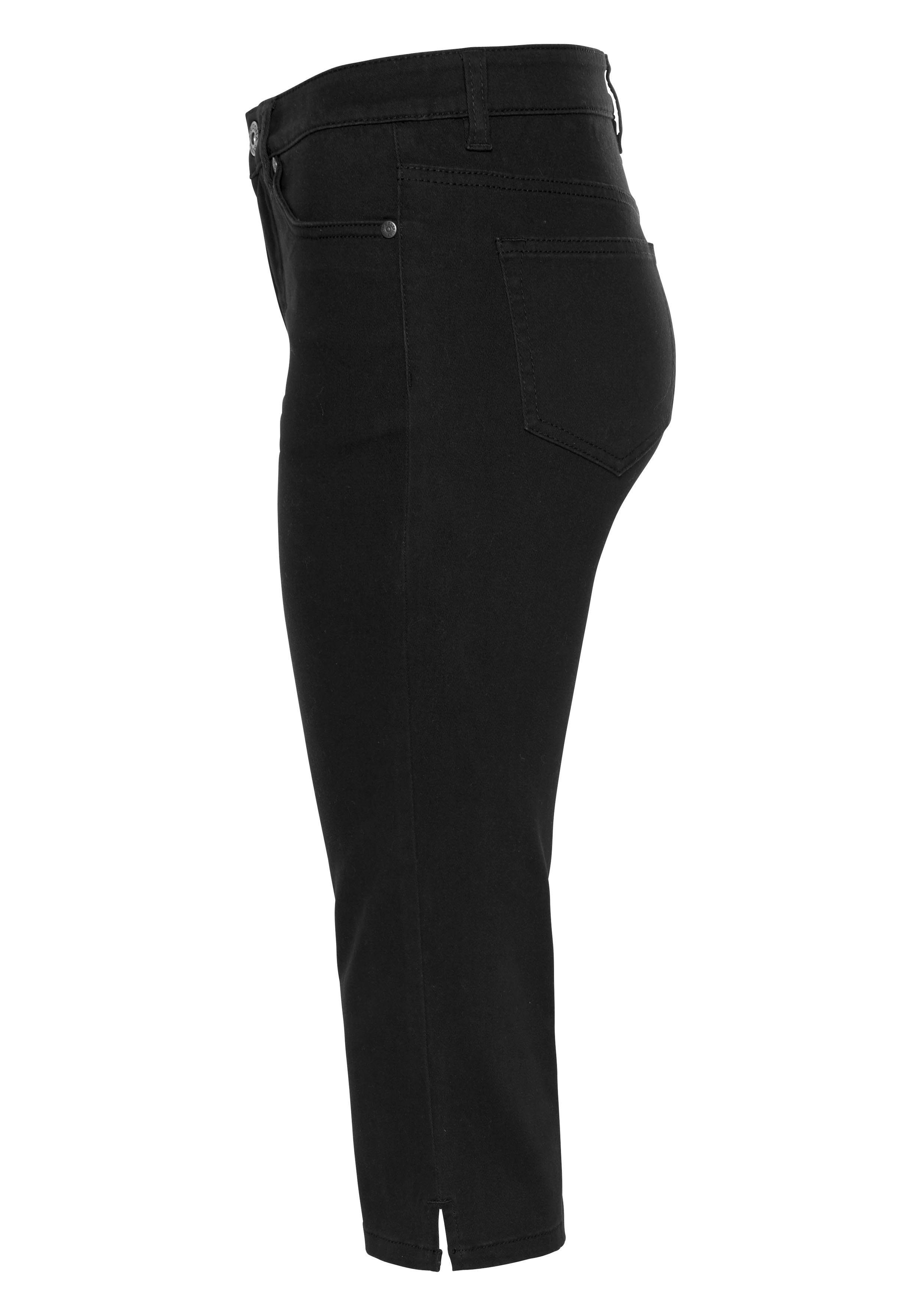 Arizona Capri jeans Met splitje in de zoom smalle pasvorm, met stijlvolle studs, hoge taille