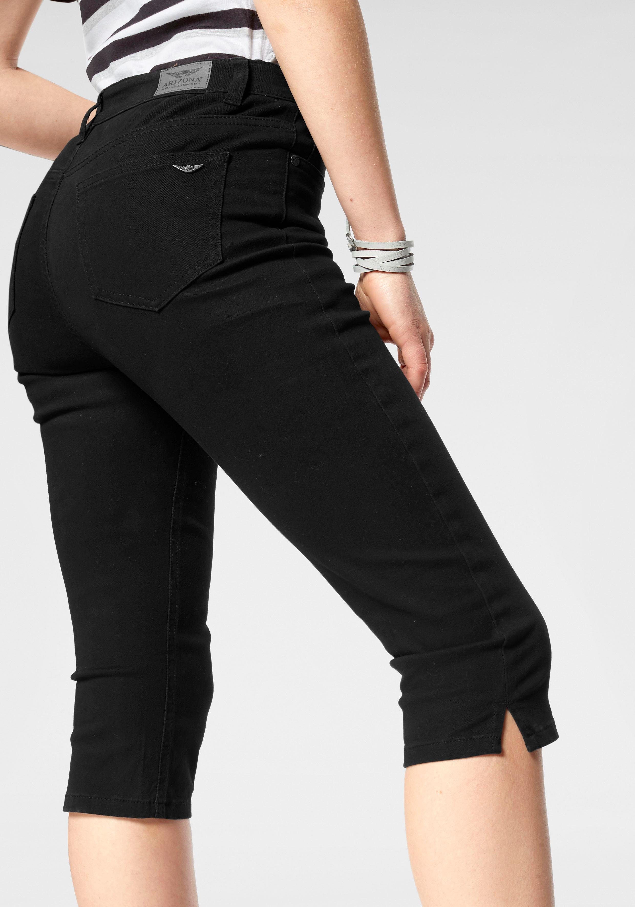 Arizona Capri jeans Met splitje in de zoom smalle pasvorm, met stijlvolle studs, hoge taille