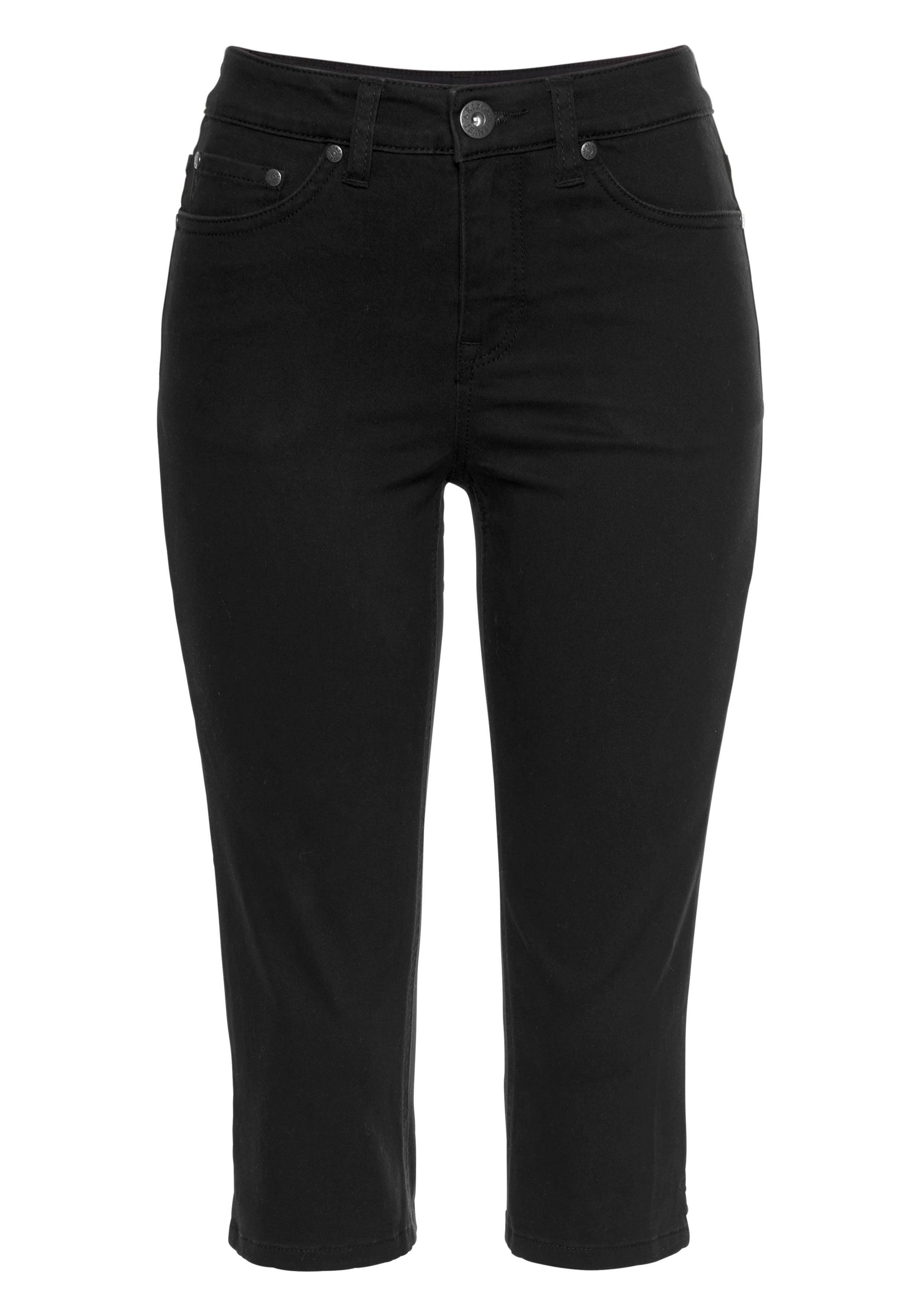 Arizona Capri jeans Met splitje in de zoom smalle pasvorm, met stijlvolle studs, hoge taille