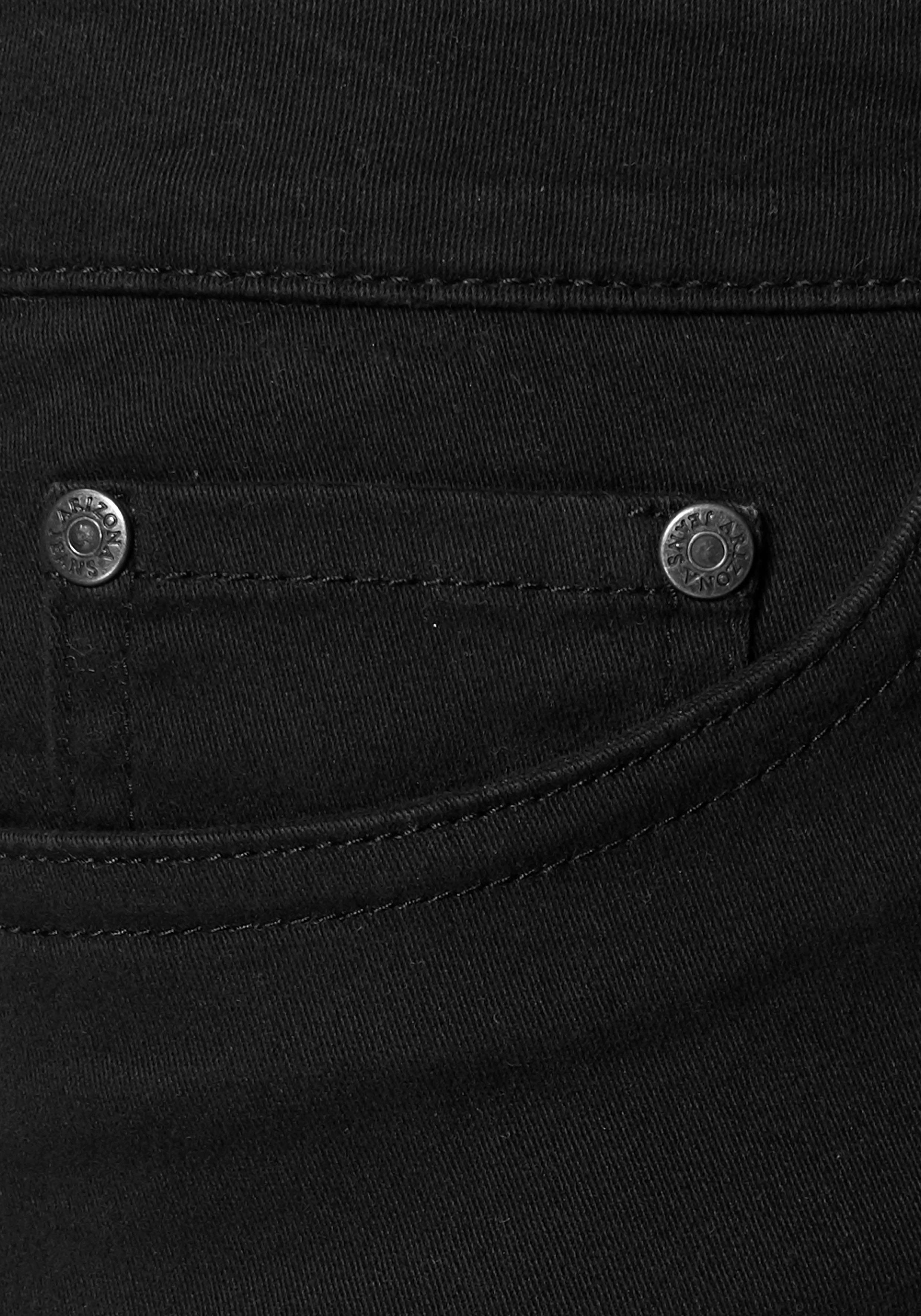 Arizona Capri jeans Met splitje in de zoom smalle pasvorm, met stijlvolle studs, hoge taille