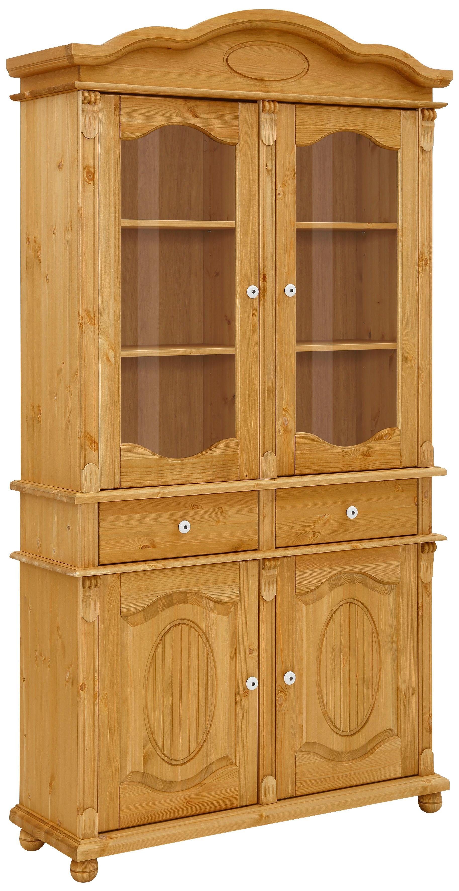 Home affaire Opzetkast TESSIN Vitrinekast, breedte 115 cm, van massief dennenhout, FSC®