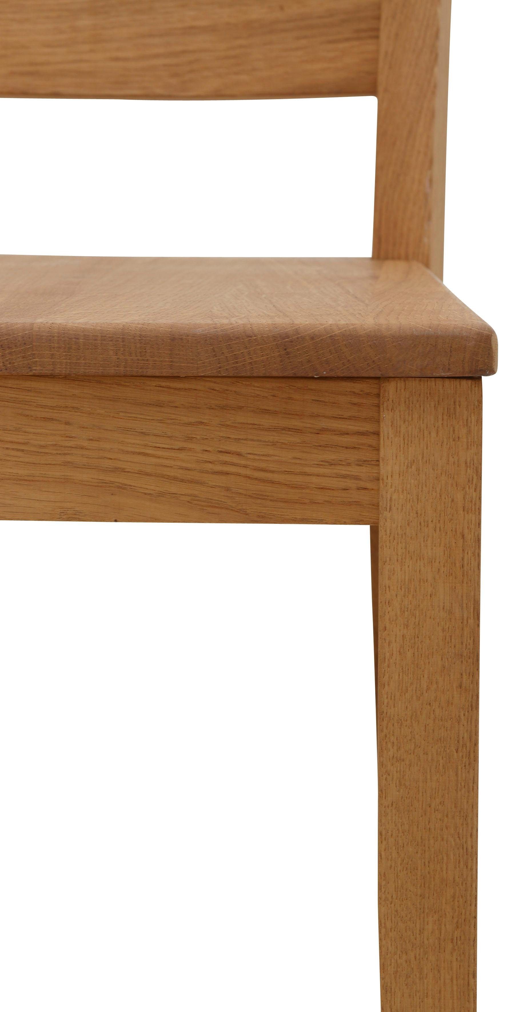 Home affaire Eetkamerstoel Paul Houten stoel van massief eiken (set, 2 stuks)