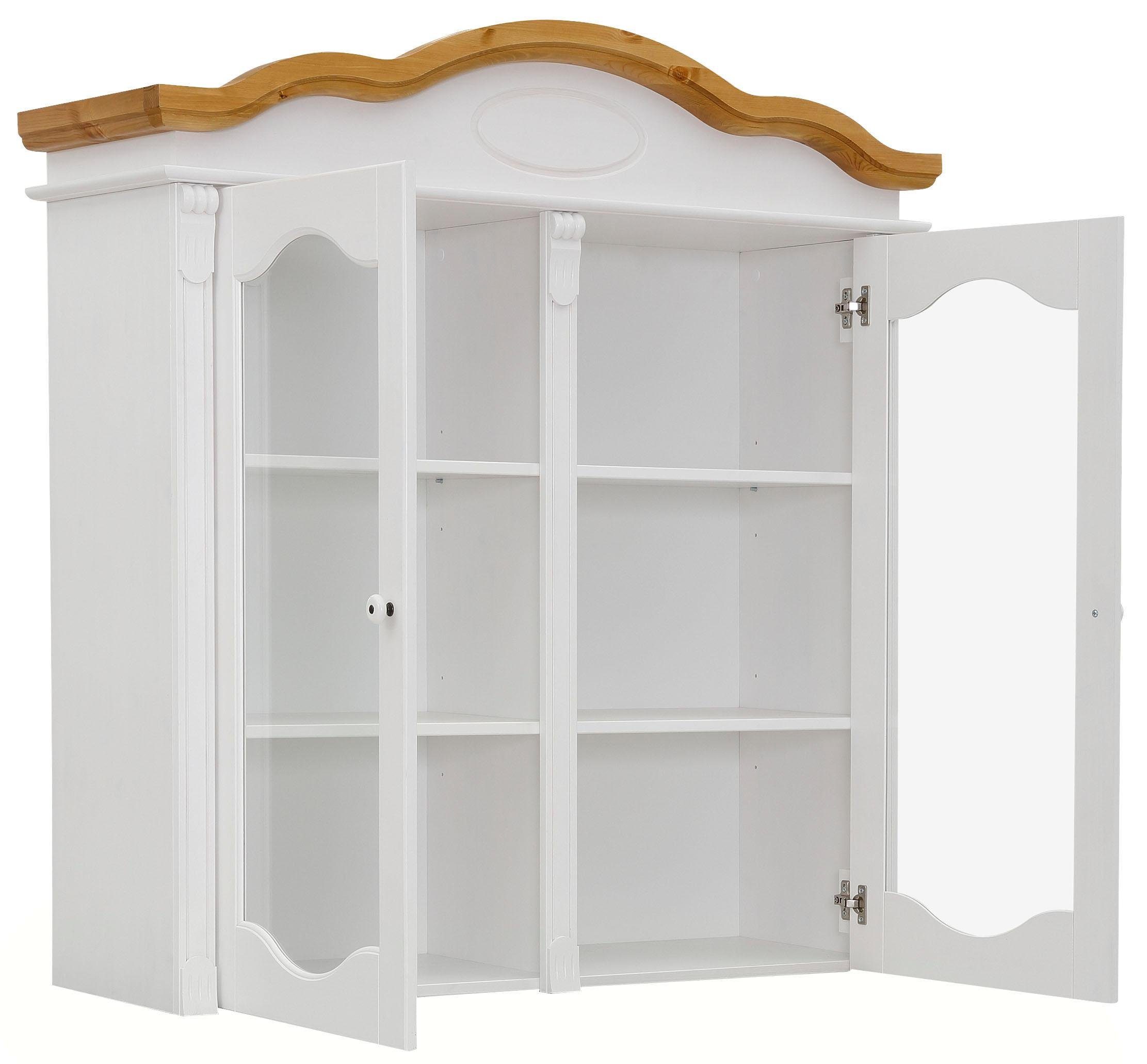 Home affaire Opzetkast TESSIN Vitrinekast, breedte 115 cm, van massief dennenhout, FSC®