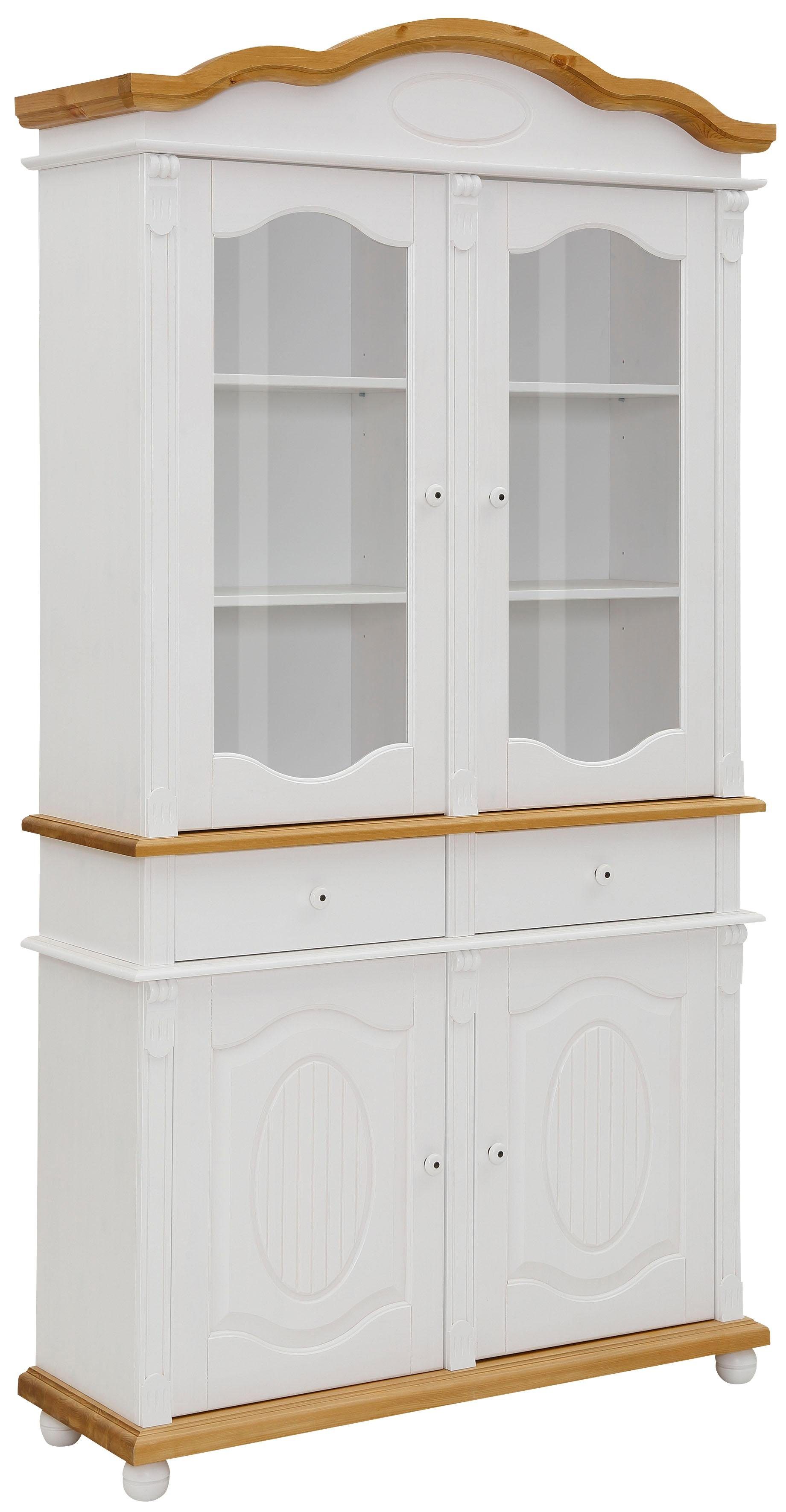 Home affaire Opzetkast TESSIN Vitrinekast, breedte 115 cm, van massief dennenhout, FSC®