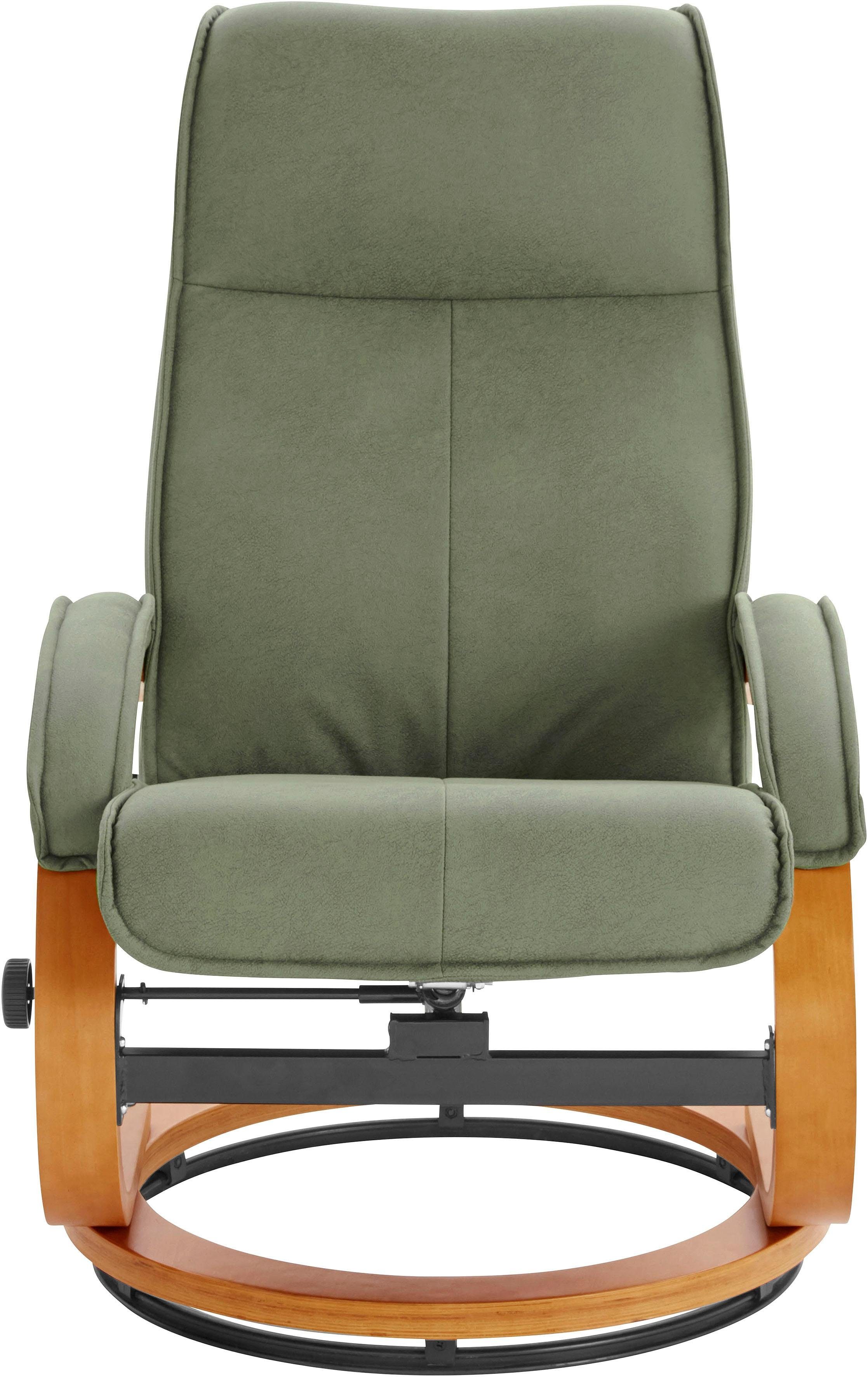 INOSIGN Relaxfauteuil Lille, TV-stoel, stoel met poef, woonkamer, Slaapfunctie, luxe microvezel bekleding en houten frame, zithoogte 46 cm