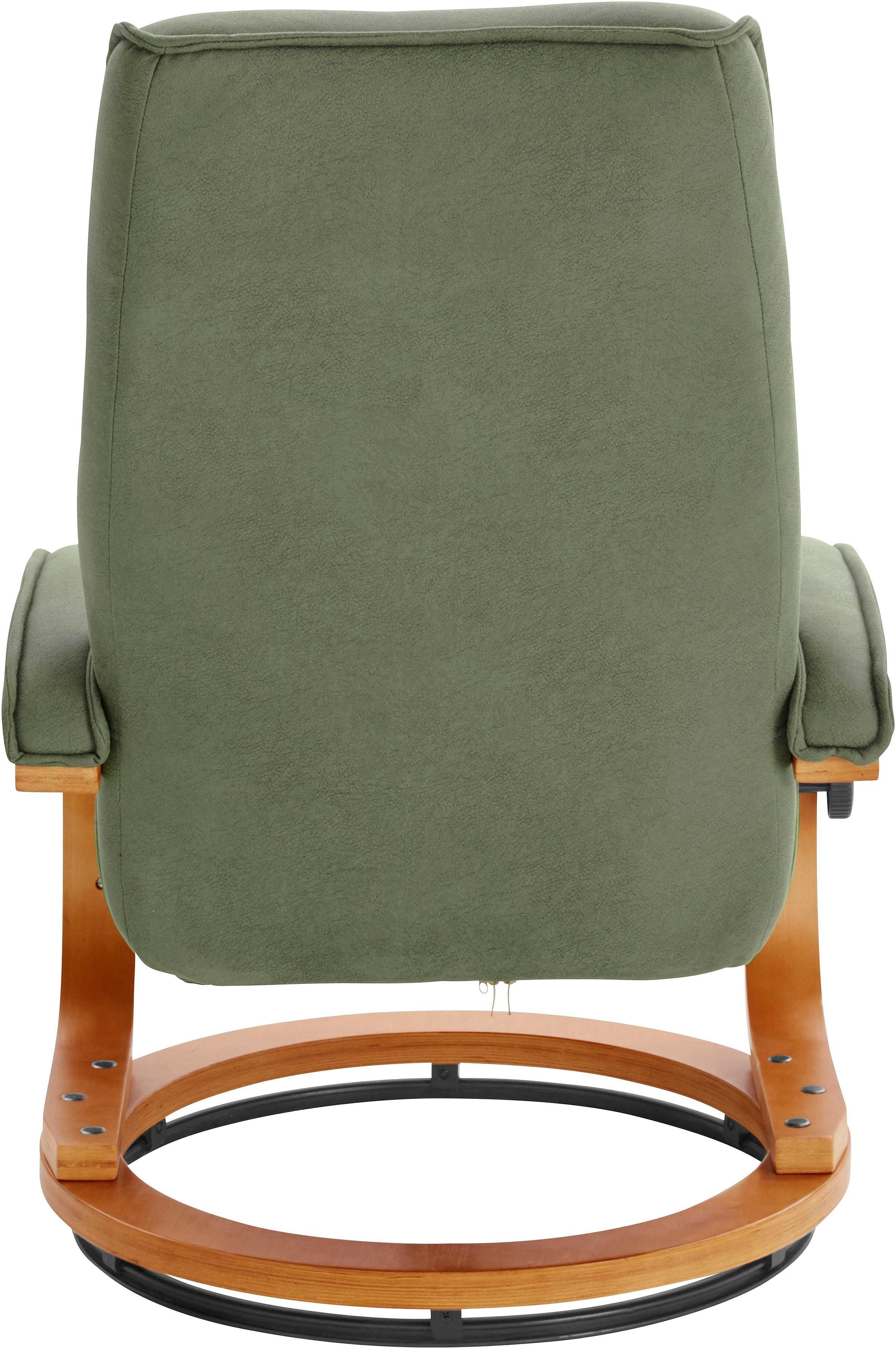 INOSIGN Relaxfauteuil Lille, TV-stoel, stoel met poef, woonkamer, Slaapfunctie, luxe microvezel bekleding en houten frame, zithoogte 46 cm