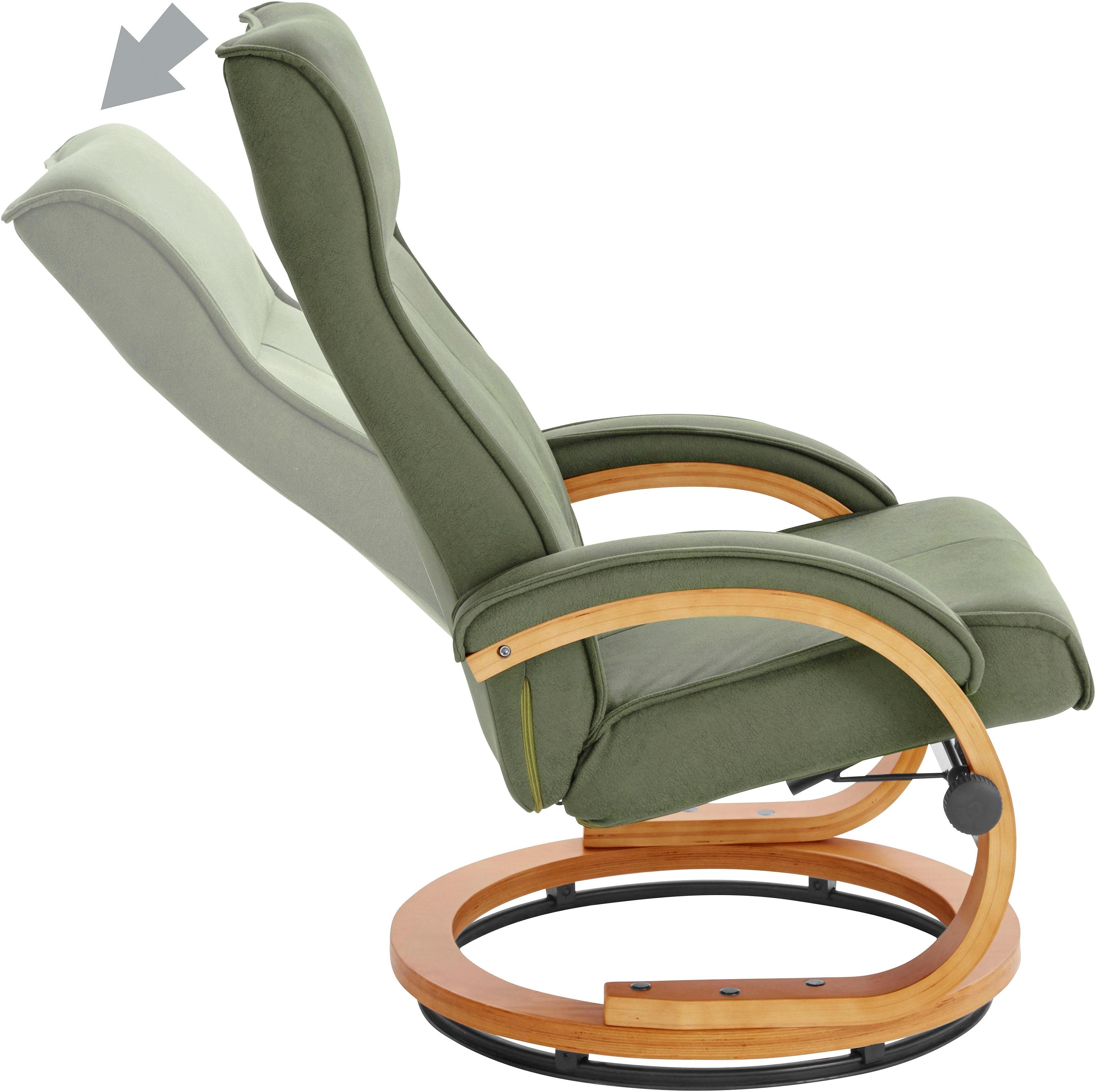 INOSIGN Relaxfauteuil Lille, TV-stoel, stoel met poef, woonkamer, Slaapfunctie, luxe microvezel bekleding en houten frame, zithoogte 46 cm