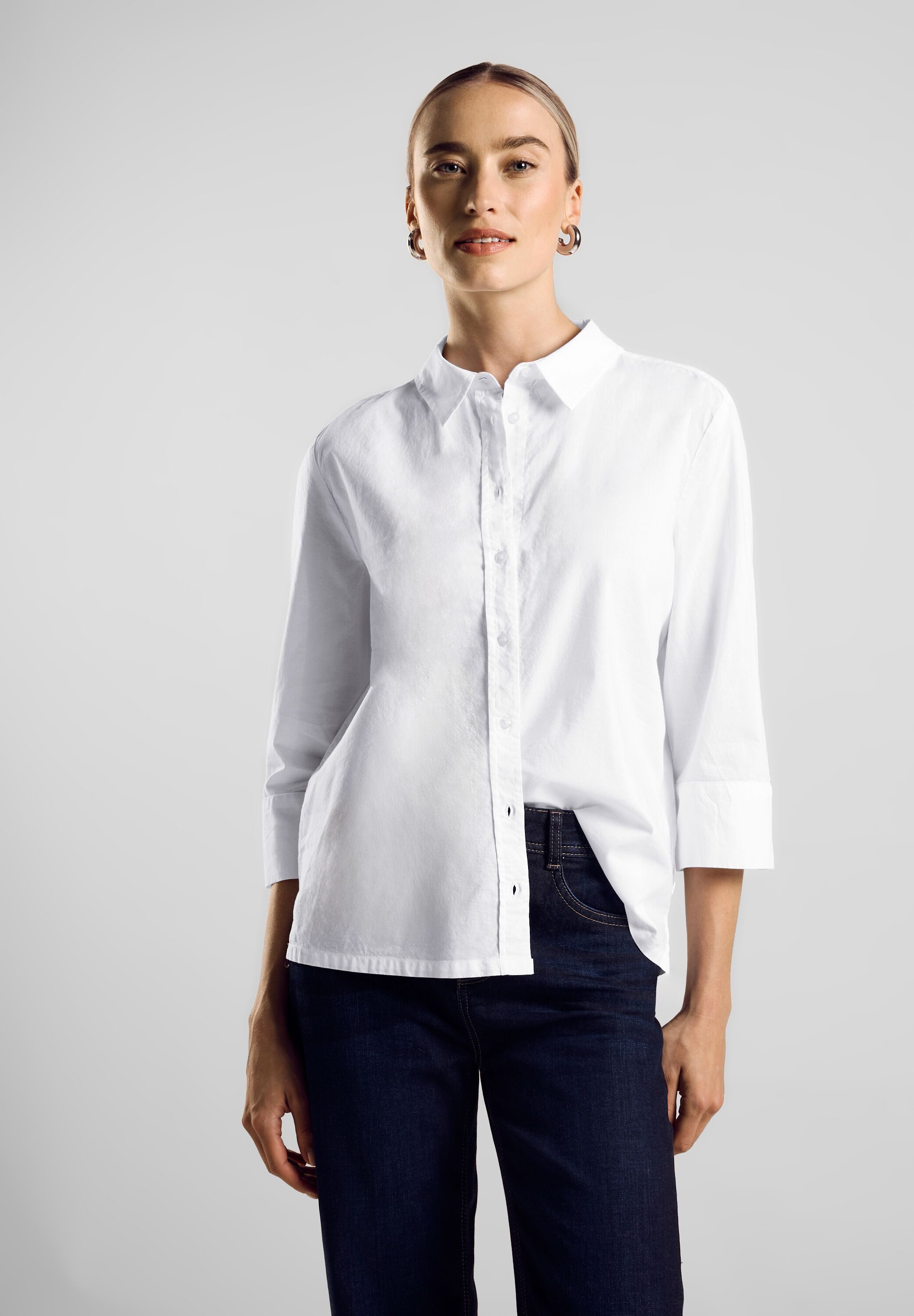 STREET ONE Overhemdblouse met 3/4-mouwen