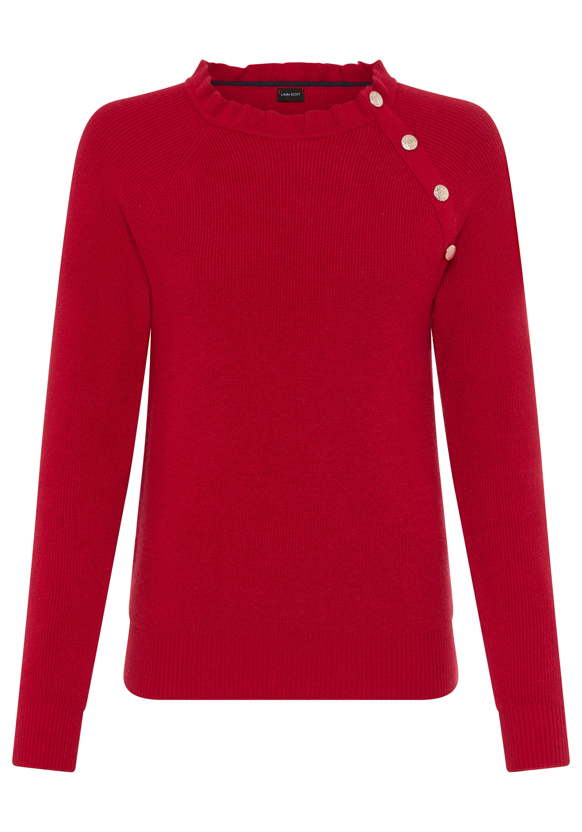 Laura Scott Gebreide trui zacht winterbreisel met kraag en knopen - nieuwe collectie