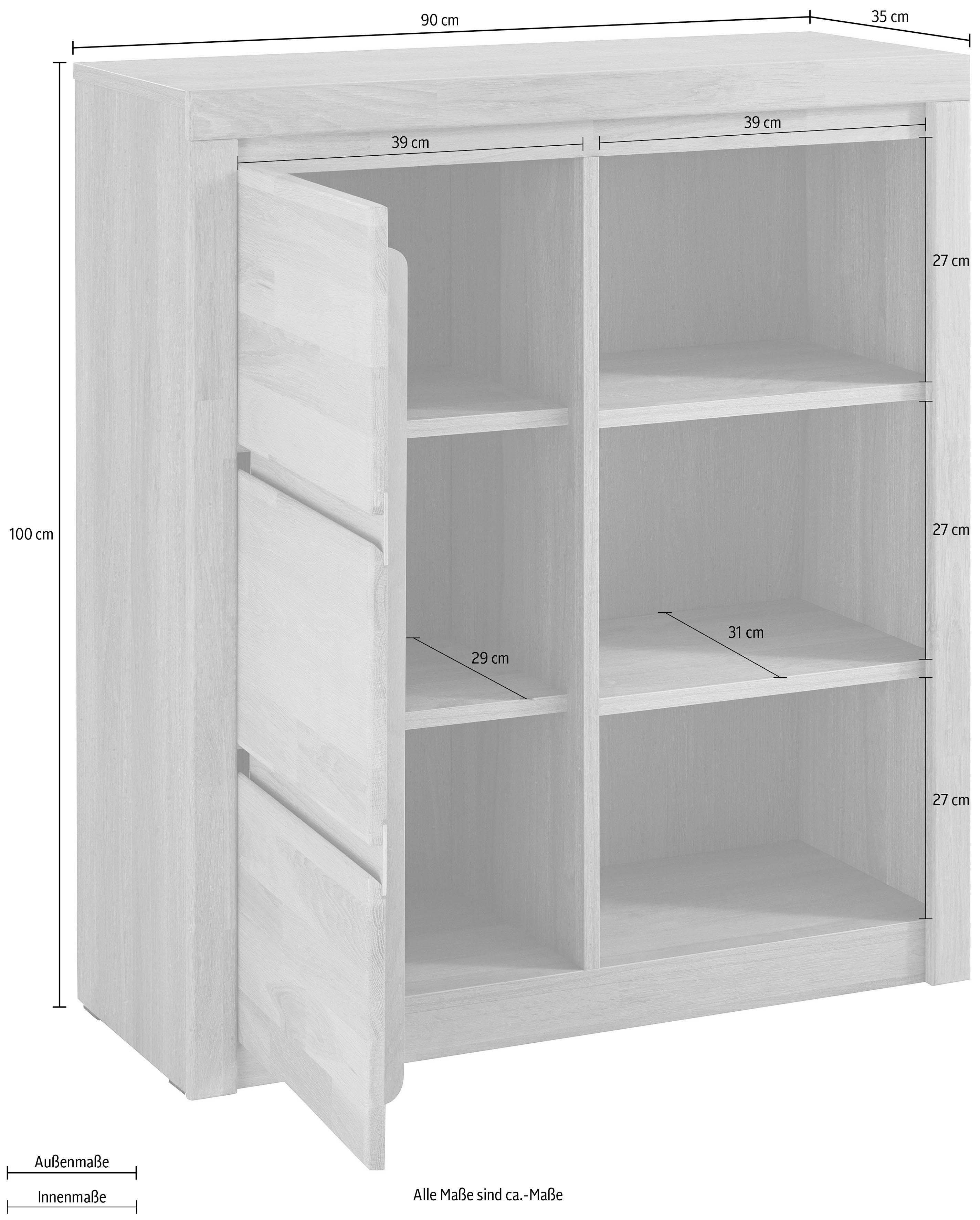 Home affaire Highboard Silkeborg Breedte 90-130 cm