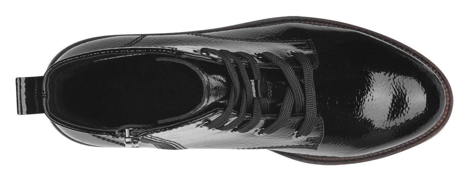 Tamaris Veterschoenen blokhak, veterschoen, enkellaars in vegan verwerking