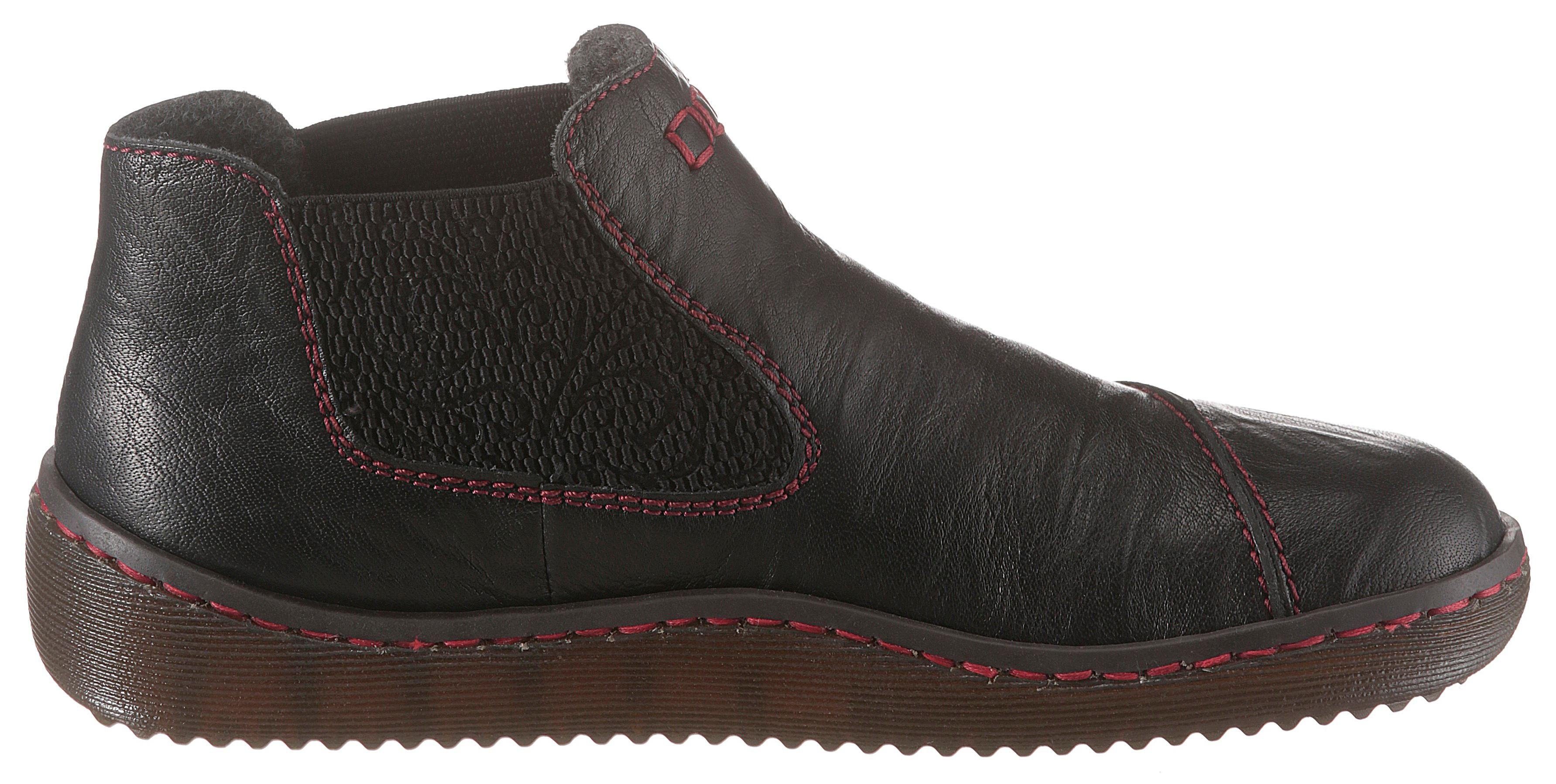 Rieker Chelsea-boots , ankle boot, laarzen, instapschoen met gedessineerde stretch inzet