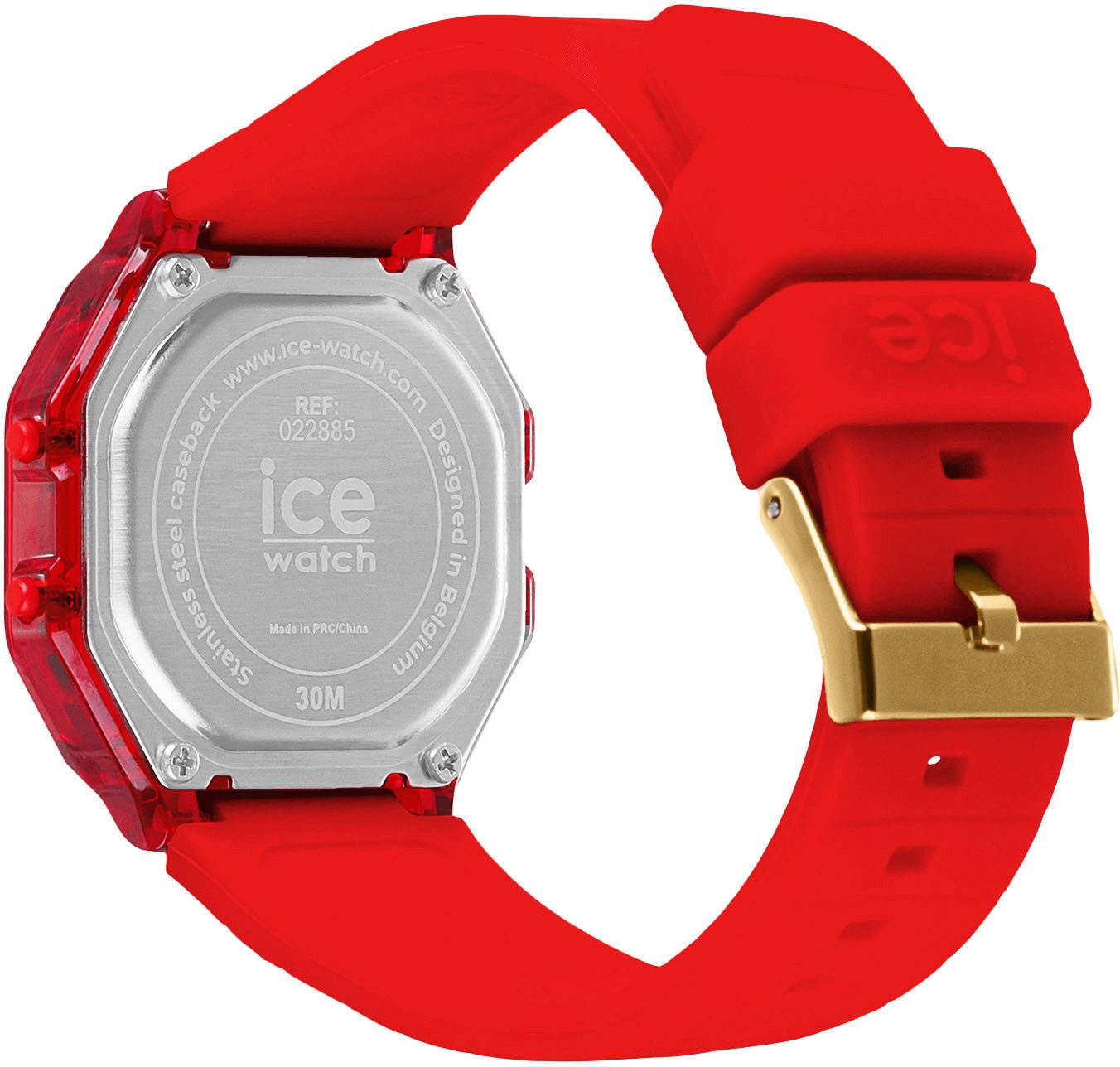 ice-watch Chronograaf ICE digit retro - Clear - Small Armbandhorloge, quartz, dameshorloge, siliconen armband, datum, digitaal
