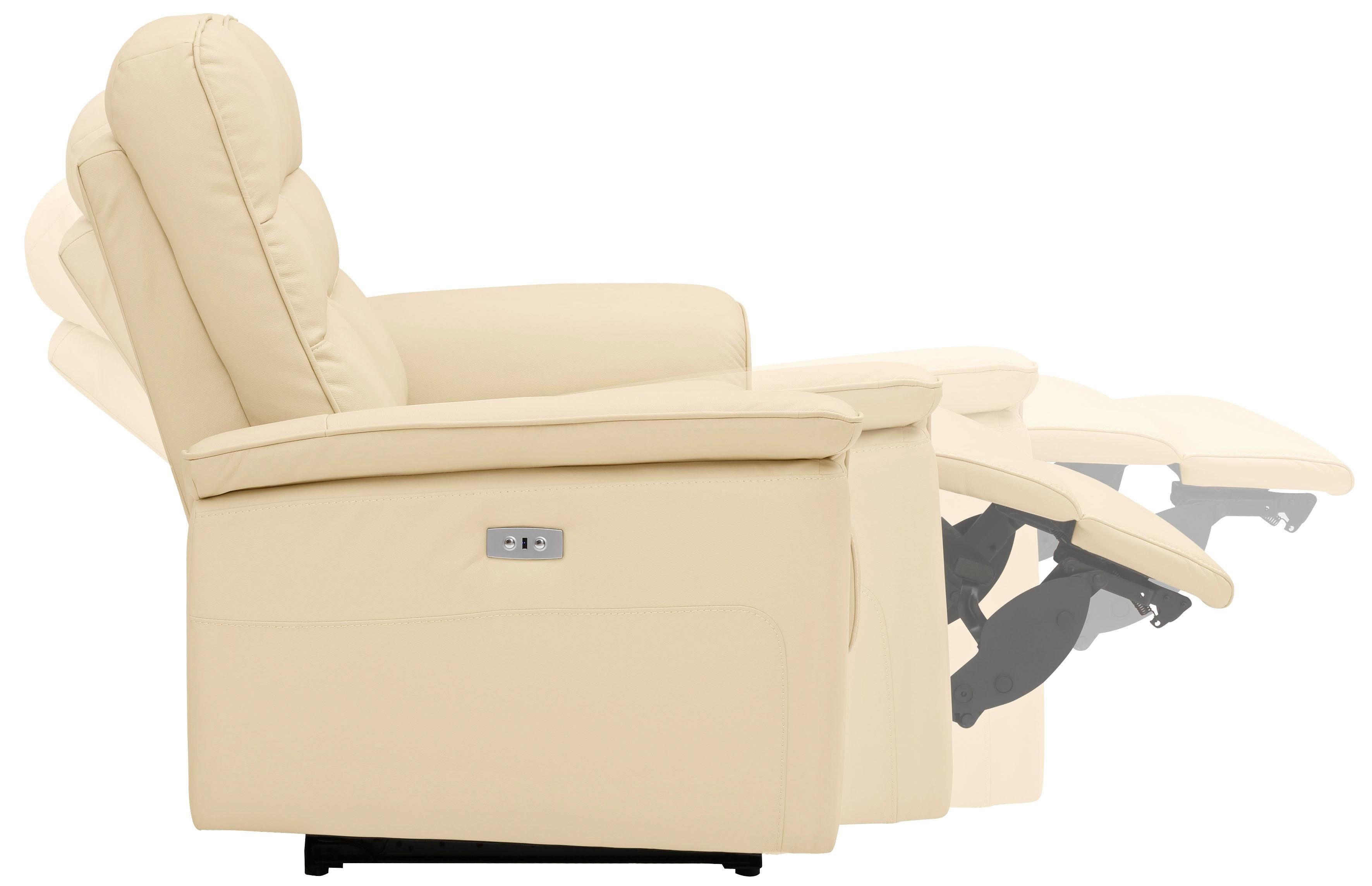 Home affaire 2-zitsbank Maldini elektrische relaxfunctie en usb-aansluiting, breedte 166 cm