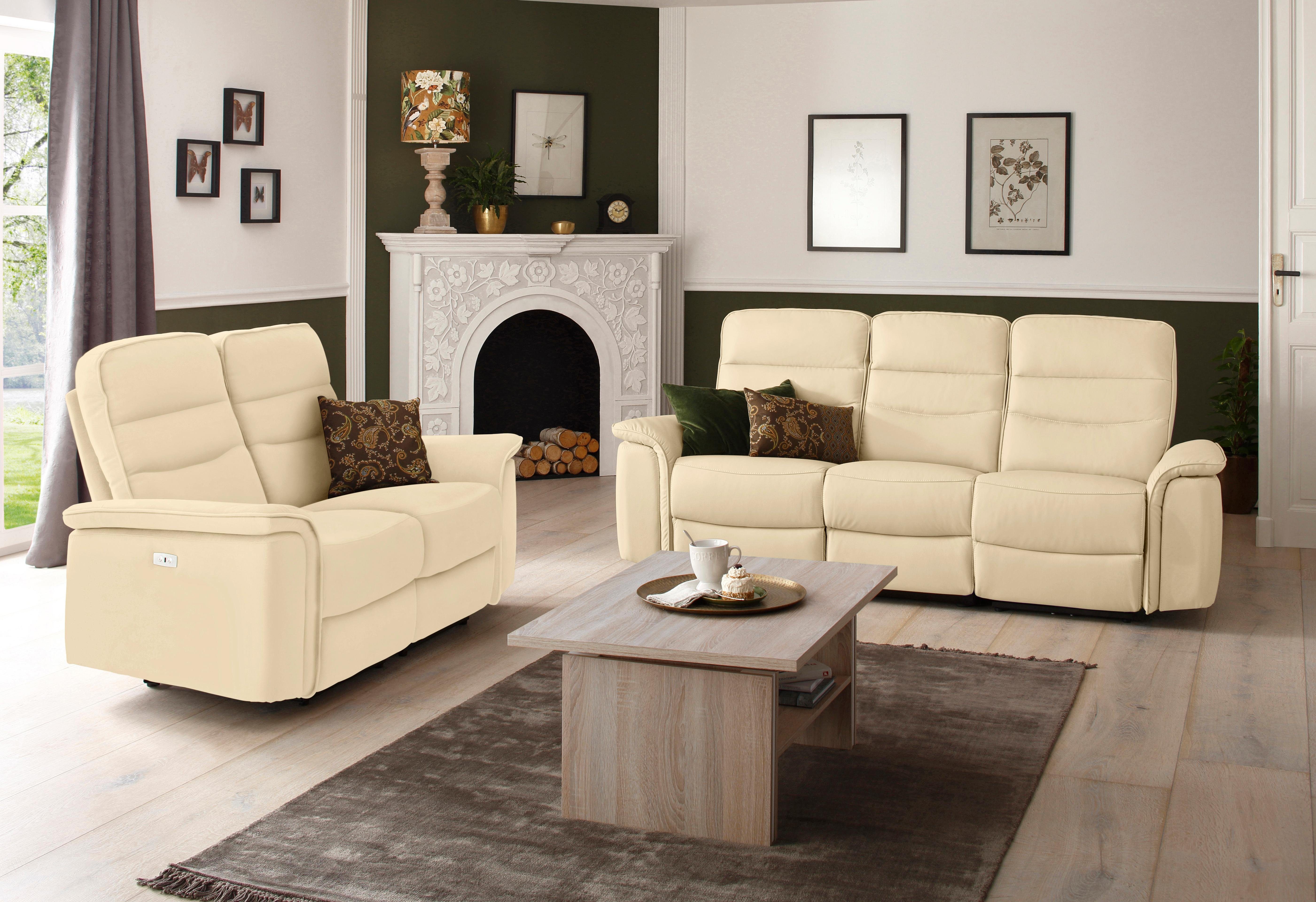 Home affaire 2-zitsbank Maldini elektrische relaxfunctie en usb-aansluiting, breedte 166 cm