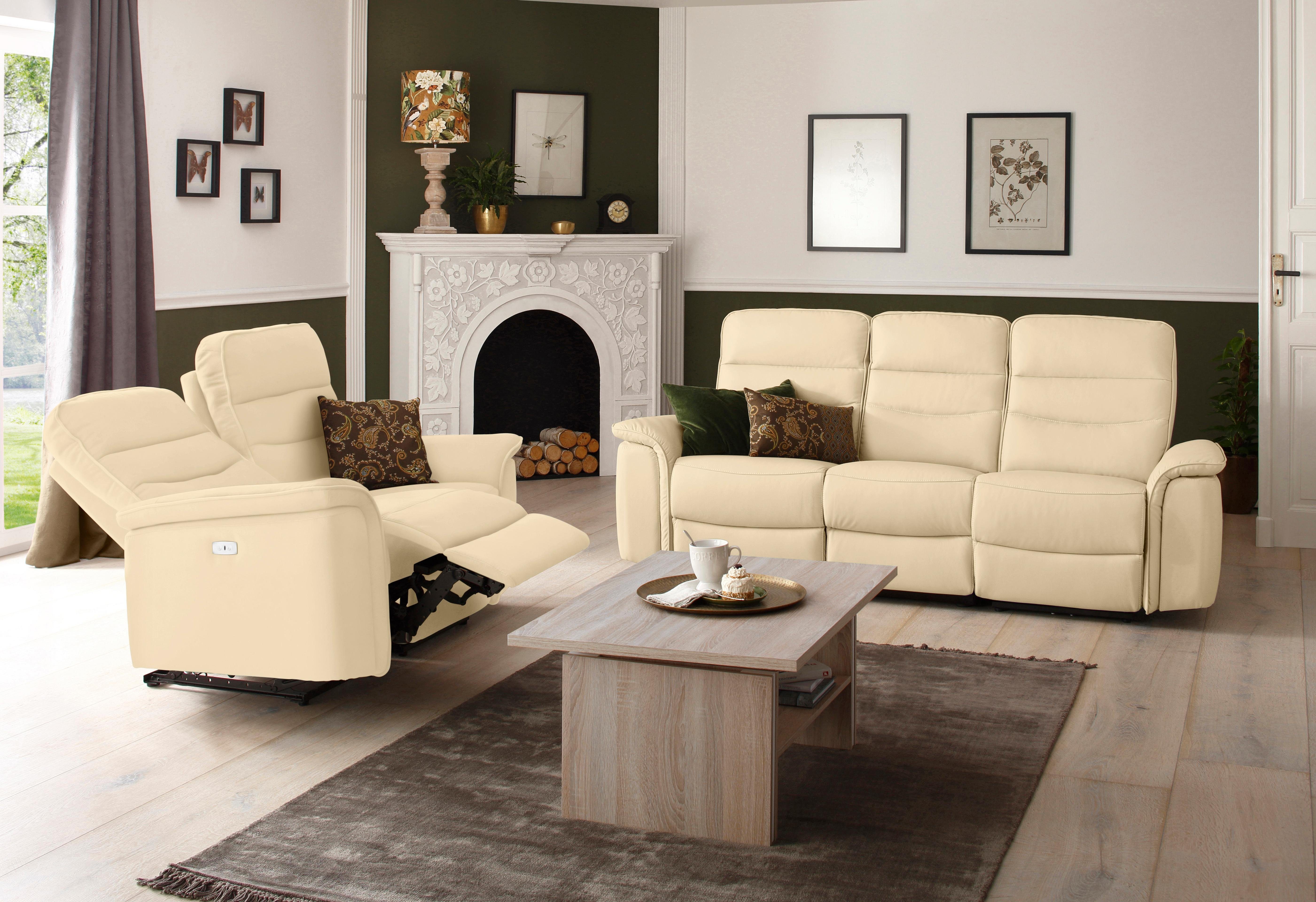 Home affaire 2-zitsbank Maldini elektrische relaxfunctie en usb-aansluiting, breedte 166 cm