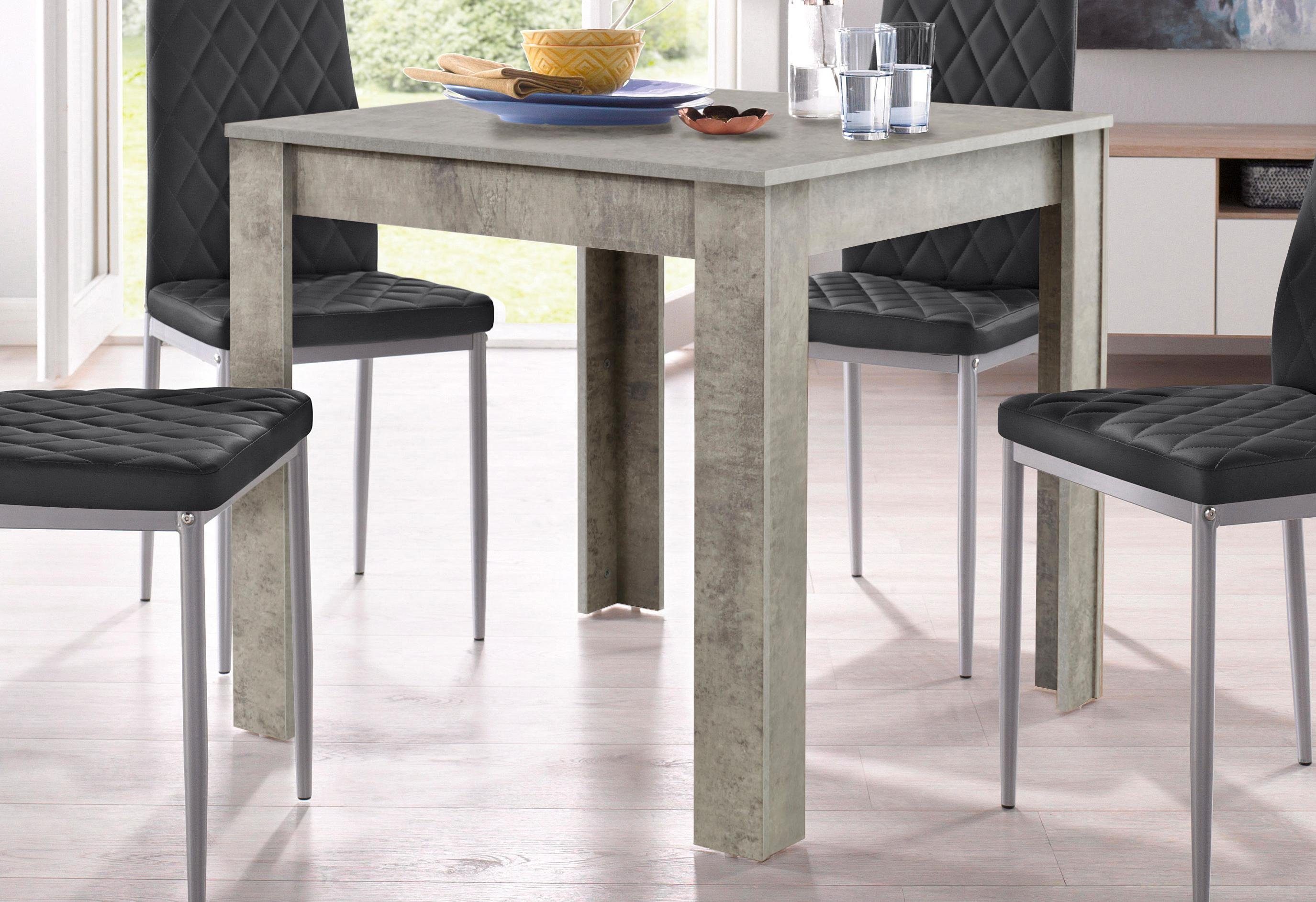 INOSIGN Eettafel Meigh, TOPSELLER! van houtmateriaal, breedte 80 cm eettafels grijs
