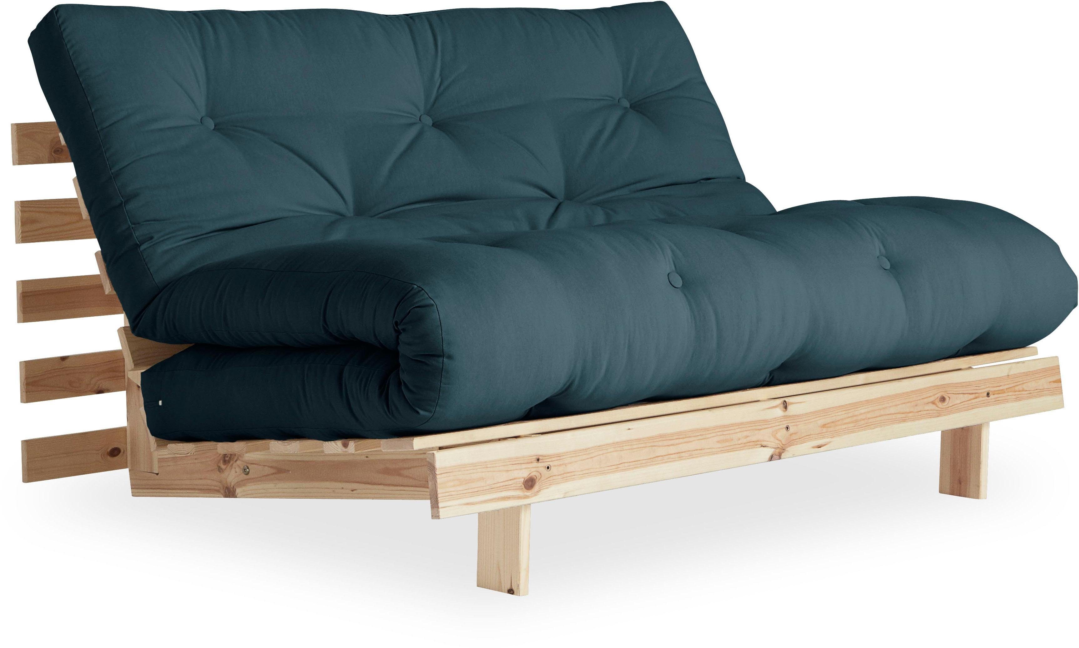 Karup Slaapbank Roots slaapbank, logeerbed, bank incl. futonmatras Ligoppervlak 90/140/160 x200 cm, FSC gecertificeerd grenenhout bedden groen