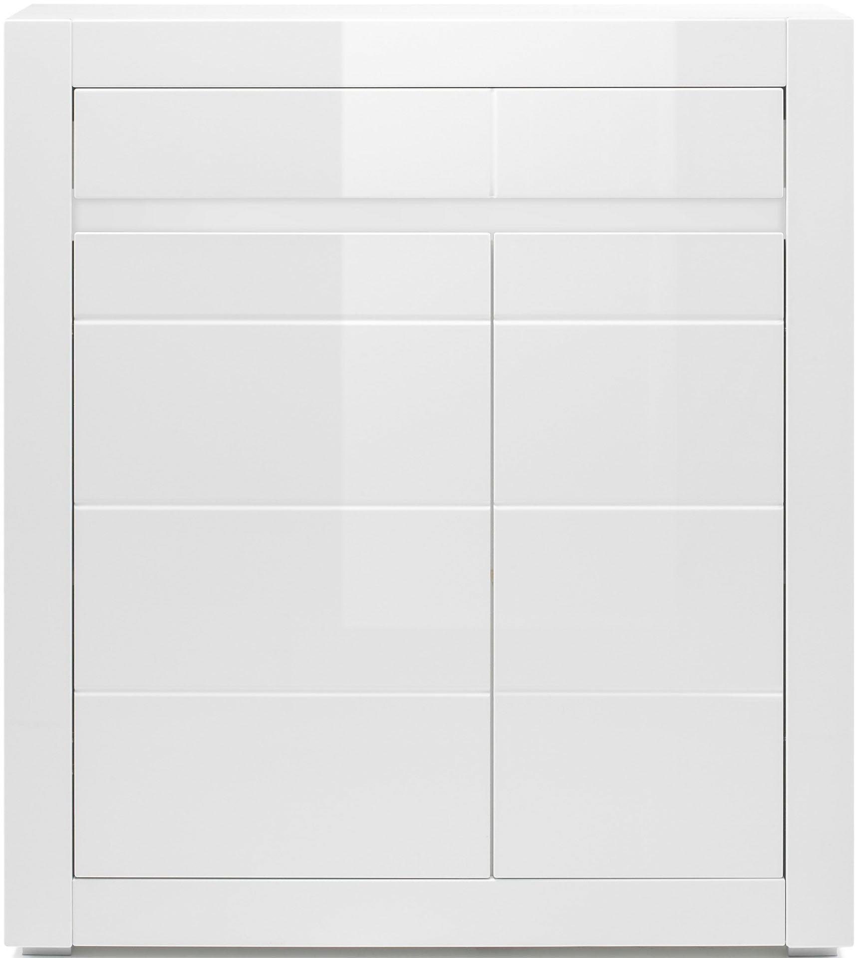 INOSIGN Kast Carat Breedte 100 cm, wordt geleverd met 2 latten (wit en grijs) dressoirs maat 100x35x112 cm wit
