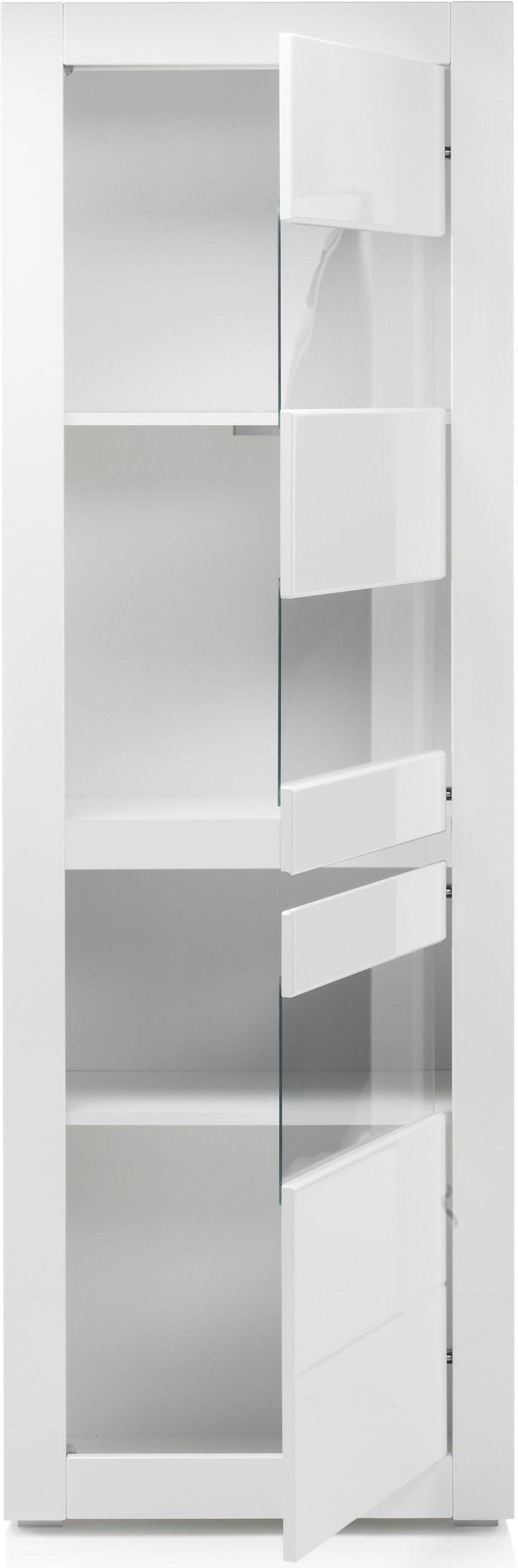 INOSIGN Vitrinekast Carat Hoogte 198 cm, twee latten geleverd, 1 x grijs, 1 x wit