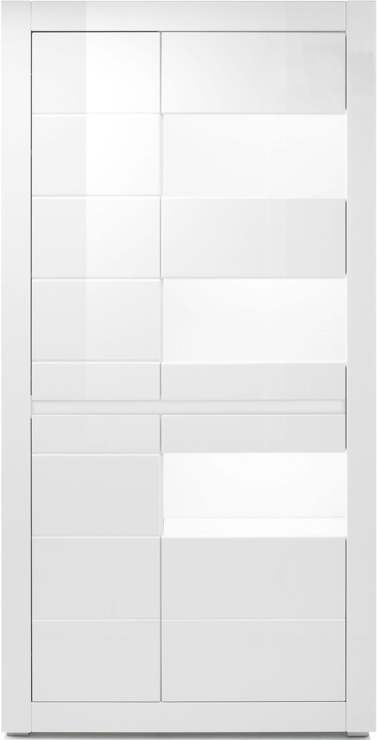 INOSIGN Vitrinekast Carat Hoogte 198 cm, twee latten geleverd, 1 x grijs, 1 x wit vitrinekasten wit