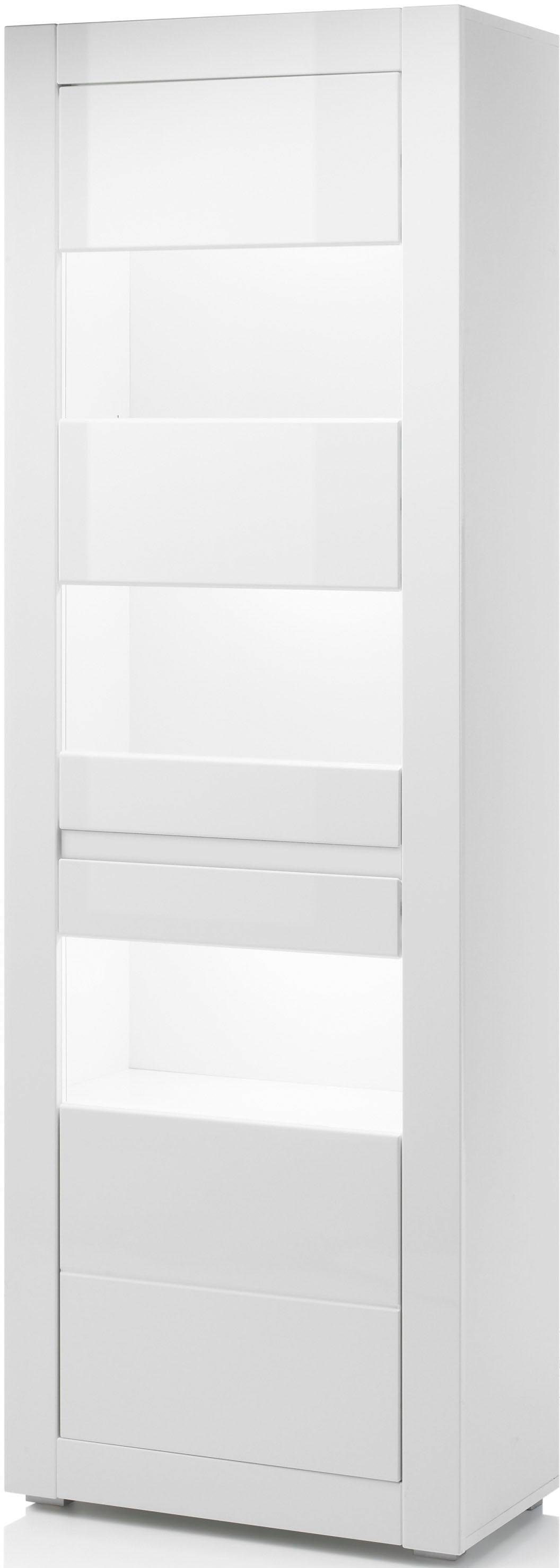 INOSIGN Vitrinekast Carat Hoogte 198 cm, twee latten geleverd, 1 x grijs, 1 x wit