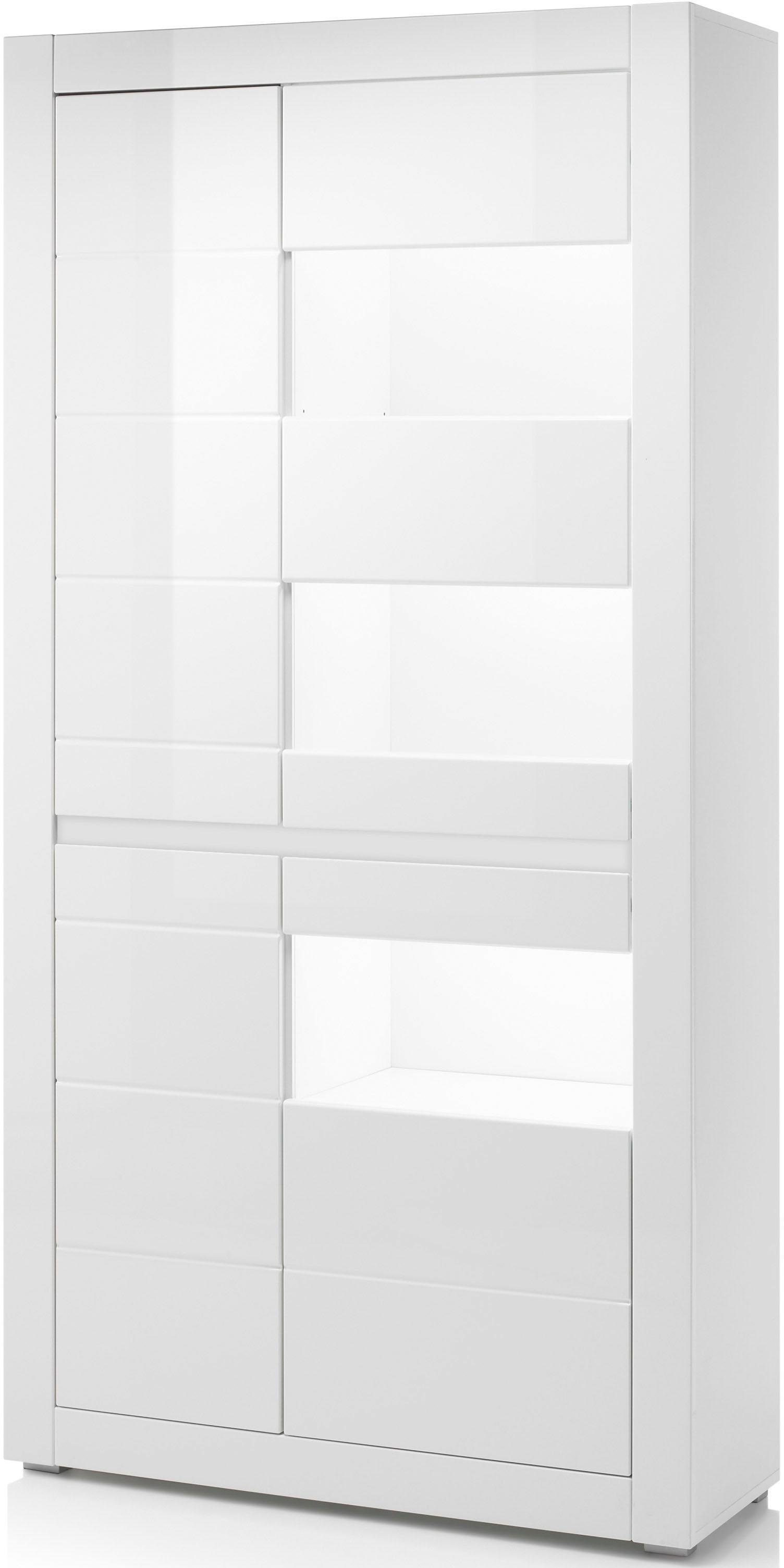 INOSIGN Vitrinekast Carat Hoogte 198 cm, twee latten geleverd, 1 x grijs, 1 x wit