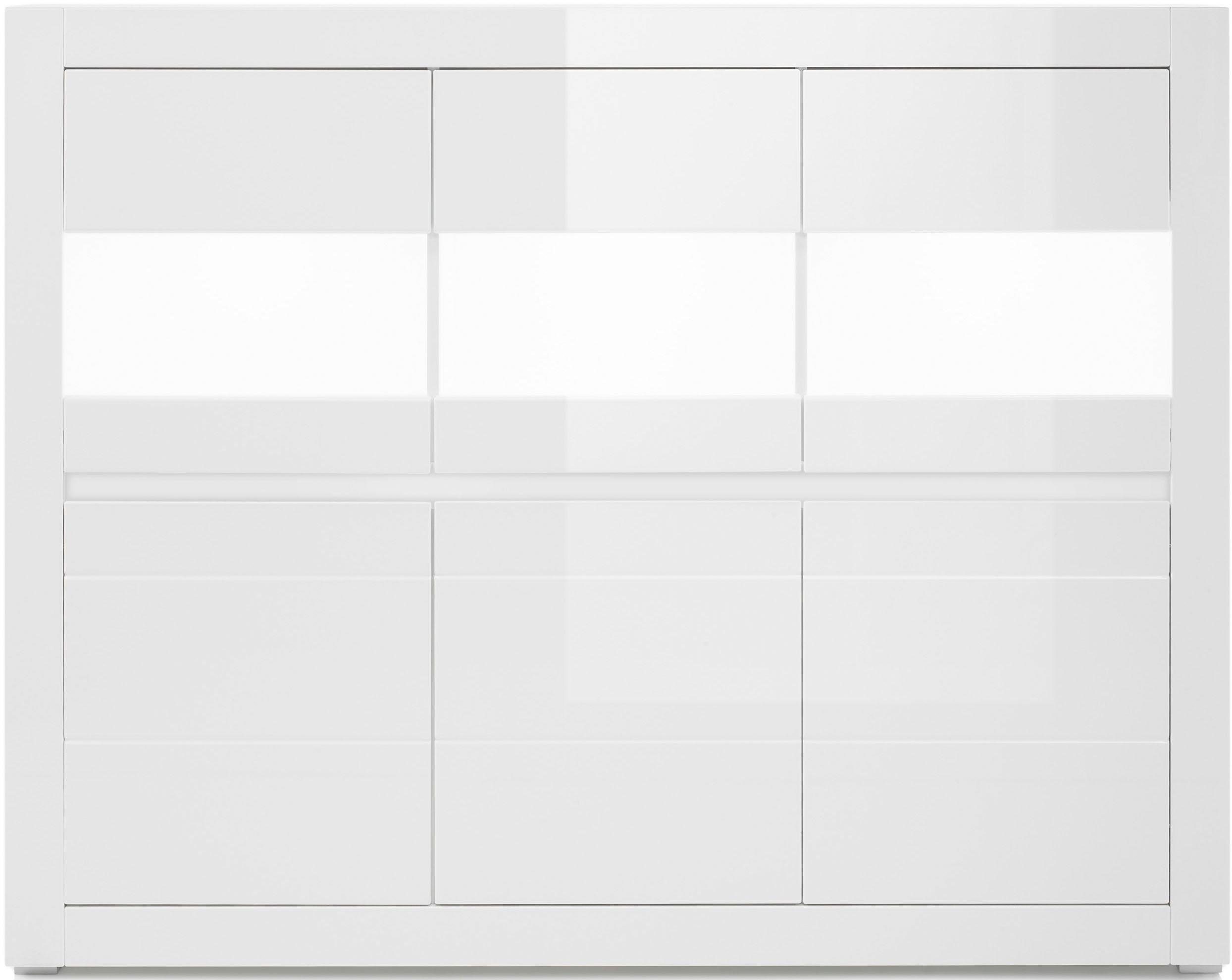 INOSIGN Highboard Carat Breedte 164 cm, front in wit en betonlook inbegrepen