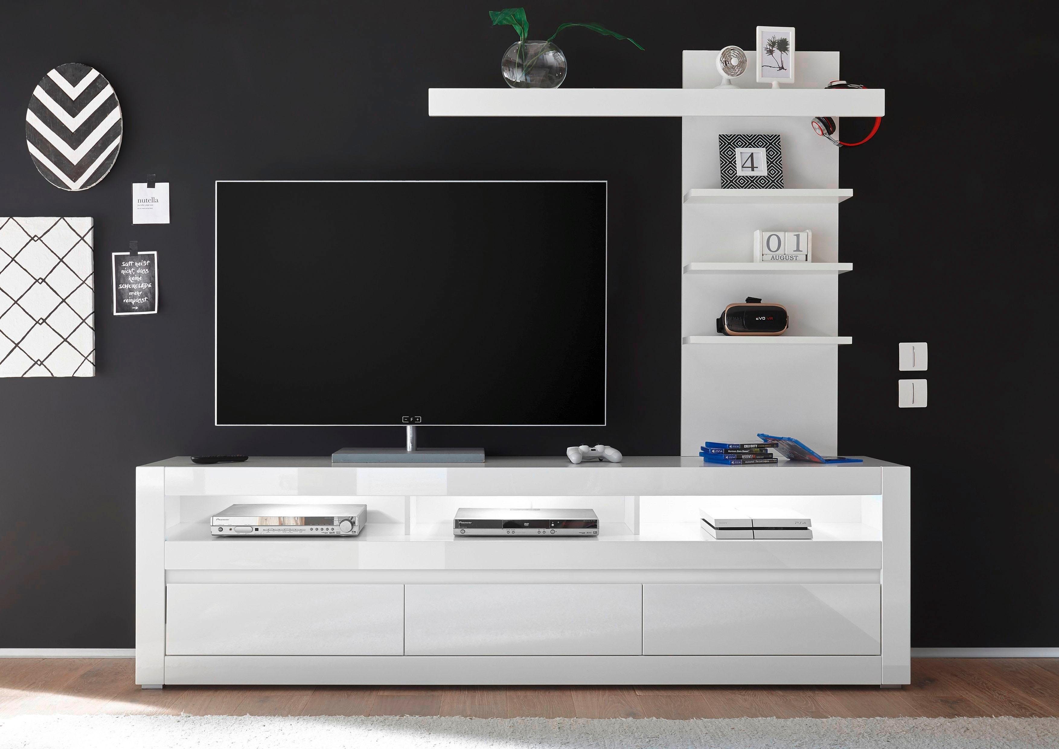 INOSIGN Wandmeubel Carat (2-delig) tv-wandmeubels maat 217x42x163 cm wit