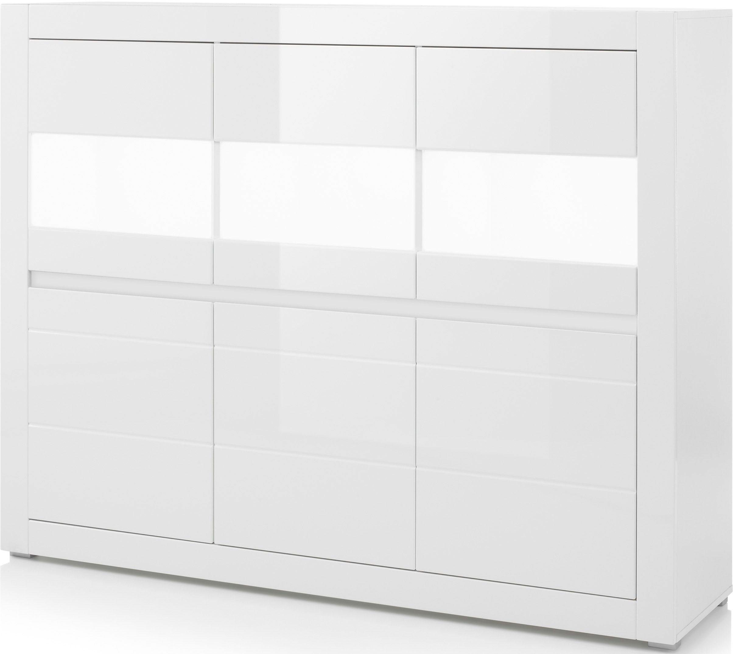 INOSIGN Highboard Carat Breedte 164 cm, front in wit en betonlook inbegrepen
