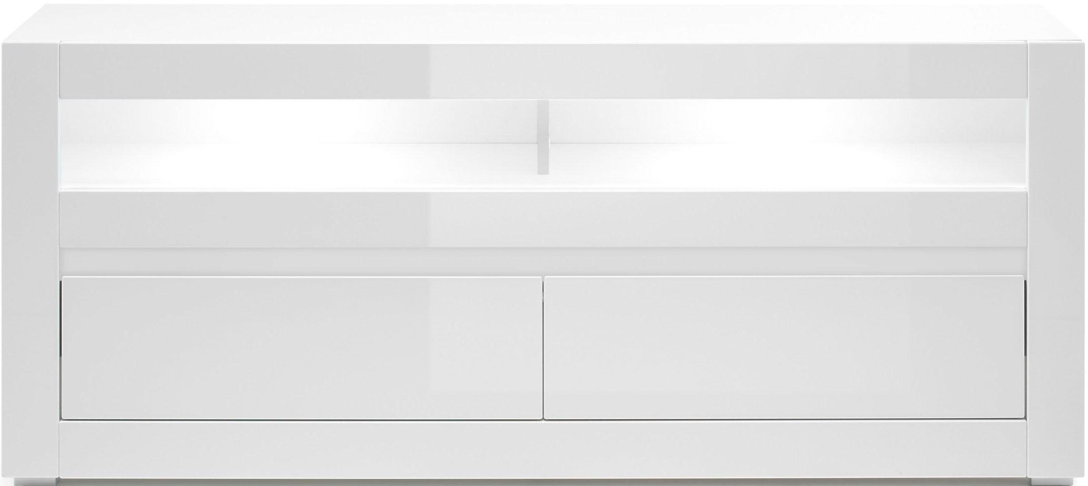 INOSIGN Tv-meubel Carat Breedte 150 cm, wordt geleverd met 2 latten (wit en grijs)