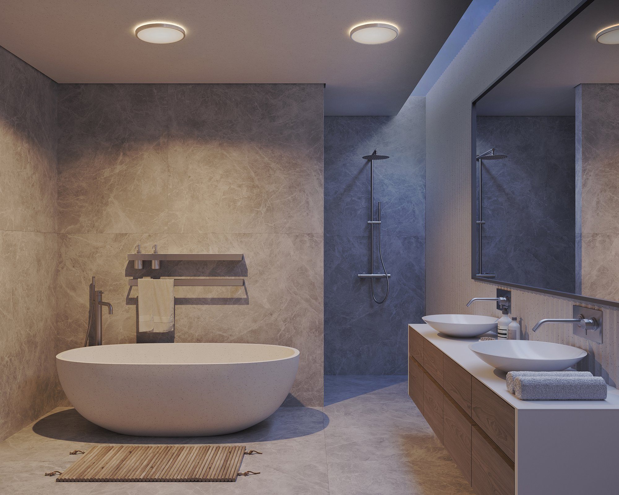 Nordlux Led-plafondlamp OJA Kleurwisseling, voor badkamer en buiten, inclusief led module, incl. dimmer