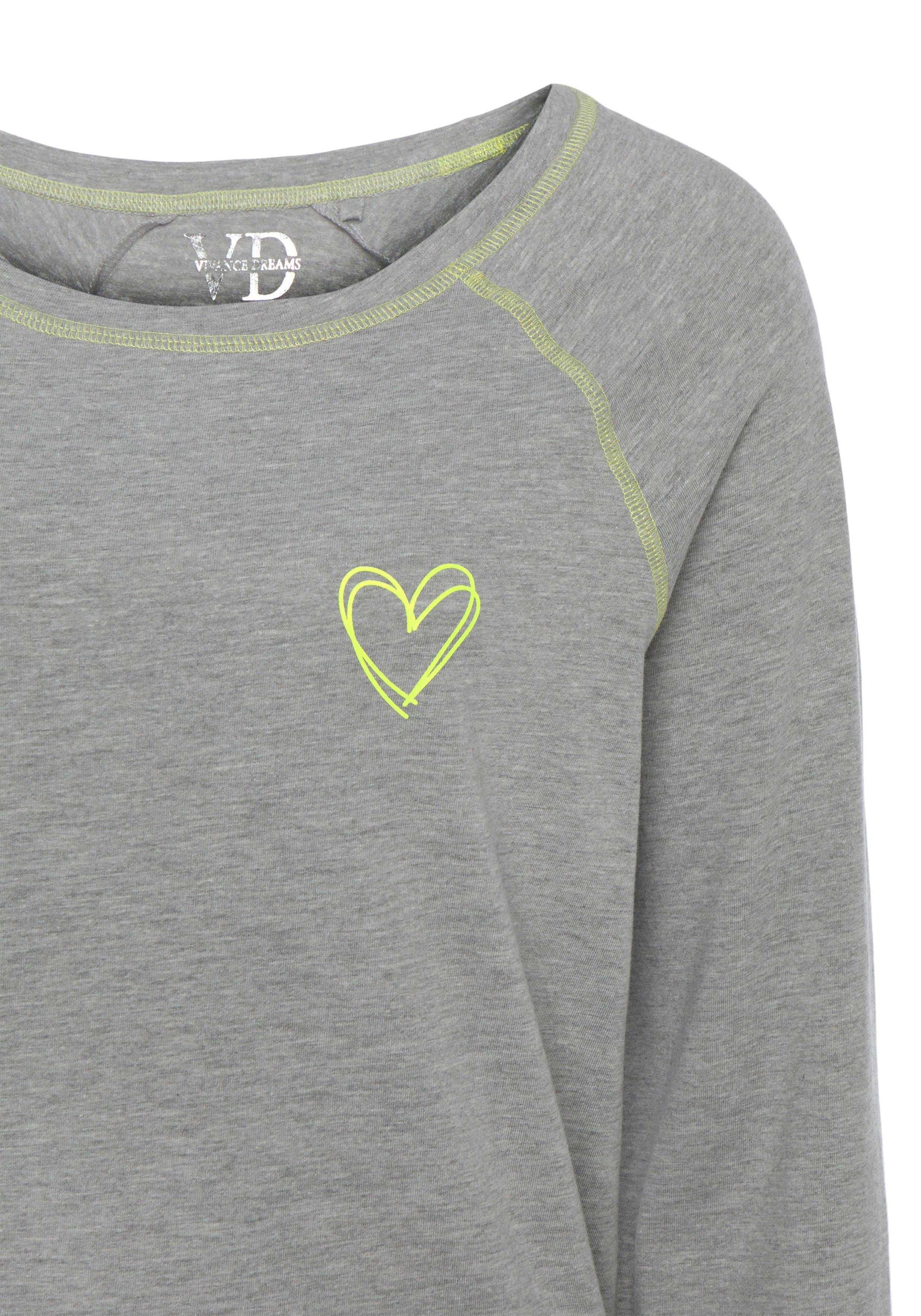 Vivance Dreams Nachthemd met decoratieve flatlock-naden in neonkleuren